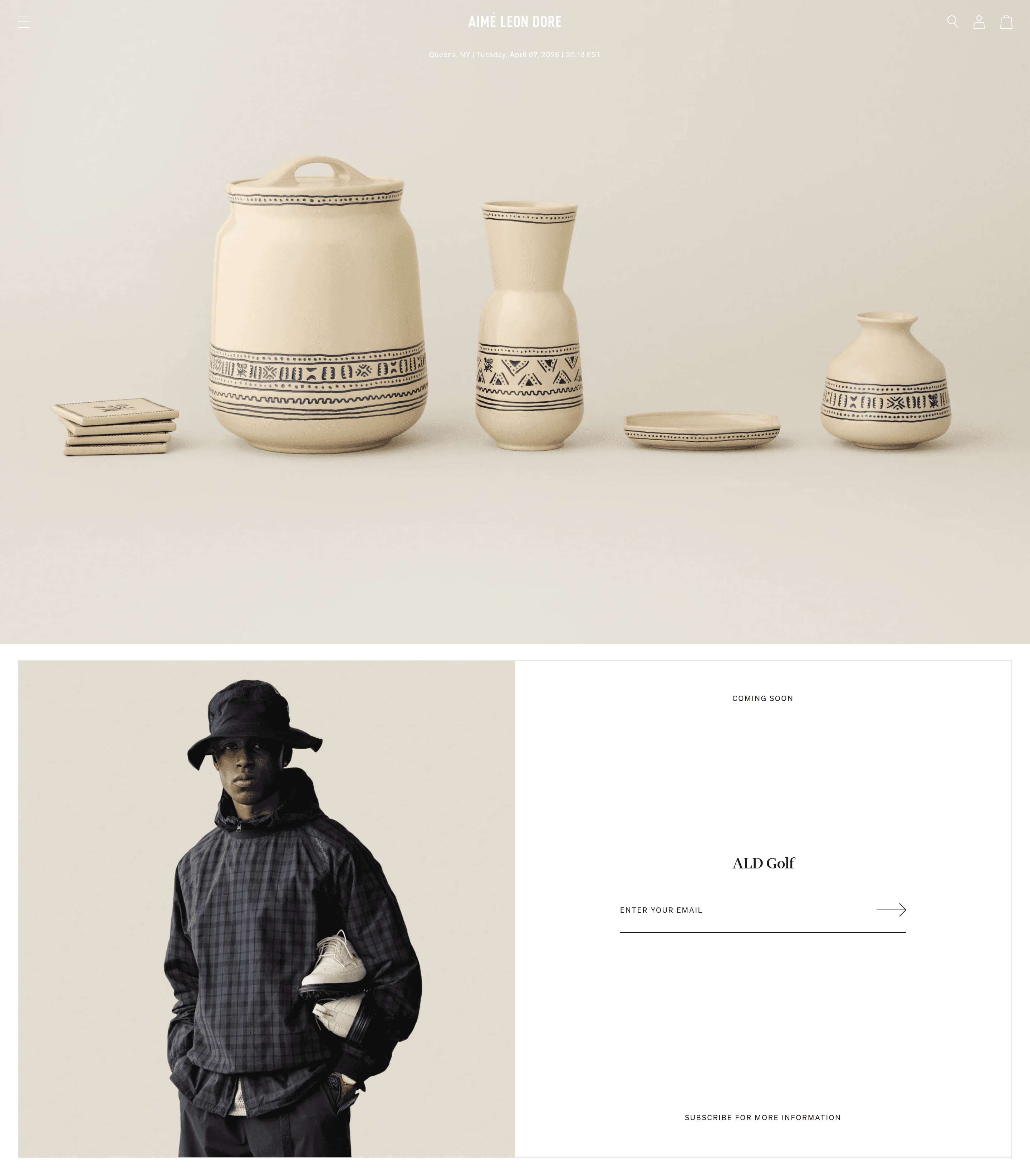 Aimé Leon Dore dtc landing page screenshot