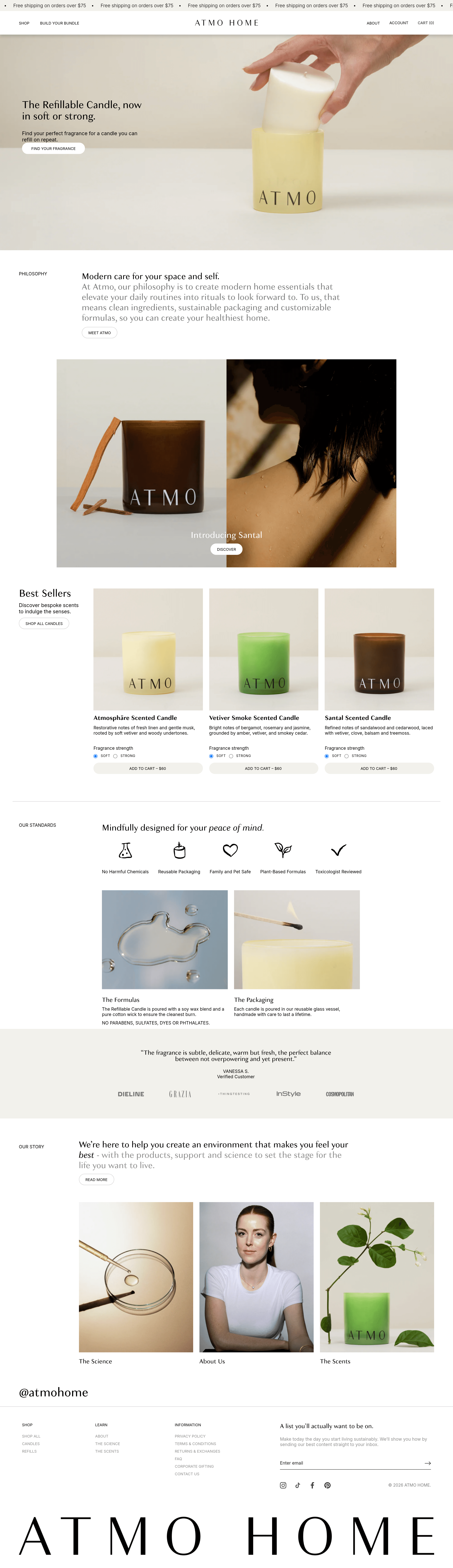 Atmo dtc landing page screenshot