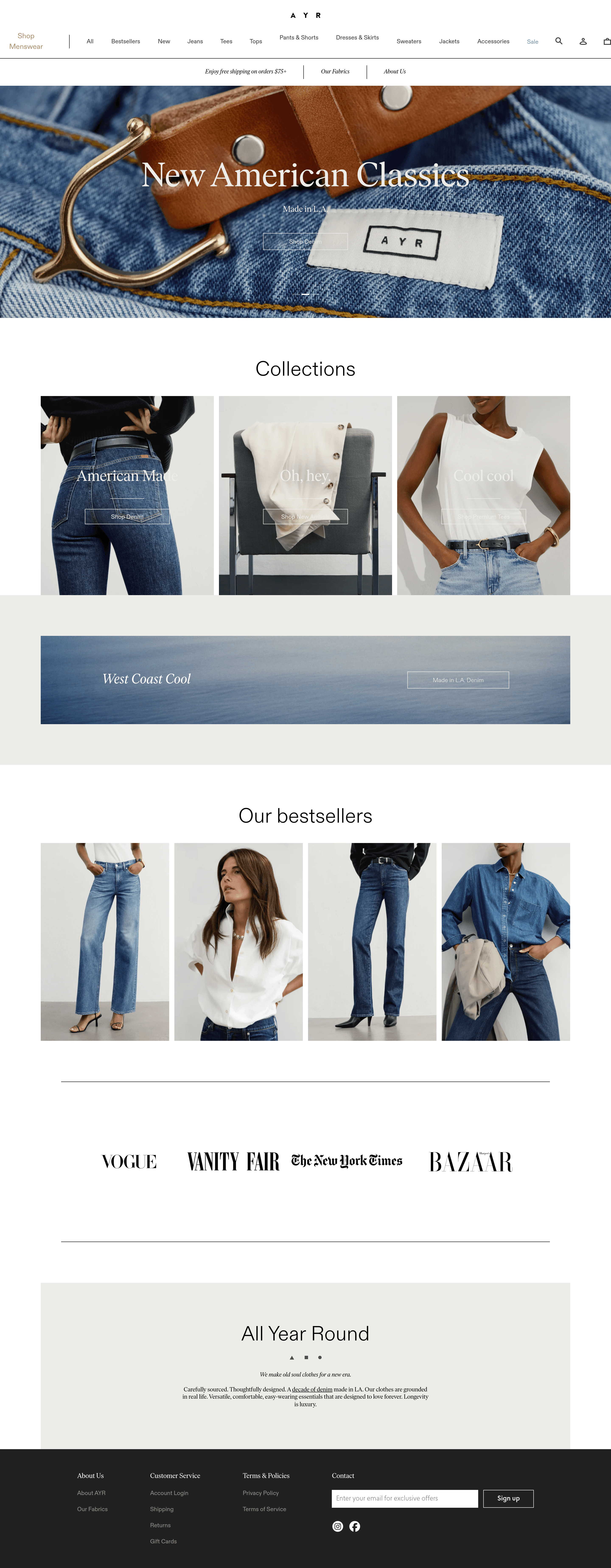 Ayr dtc landing page screenshot