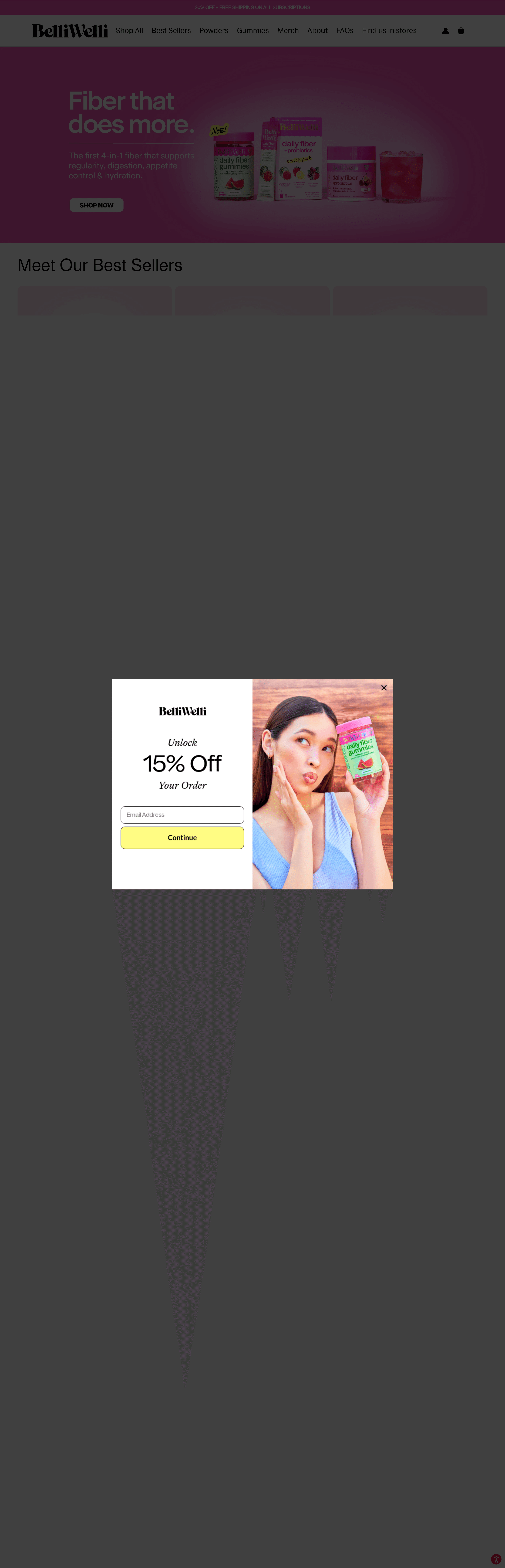 BelliWelli dtc landing page screenshot