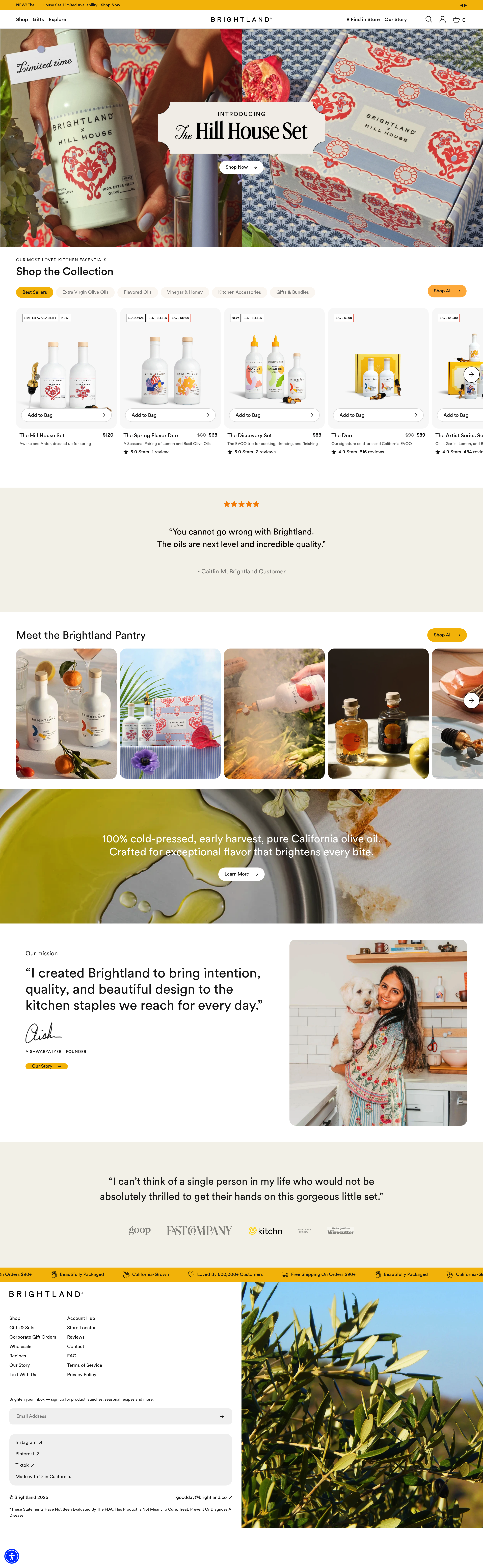 Brightland dtc landing page screenshot