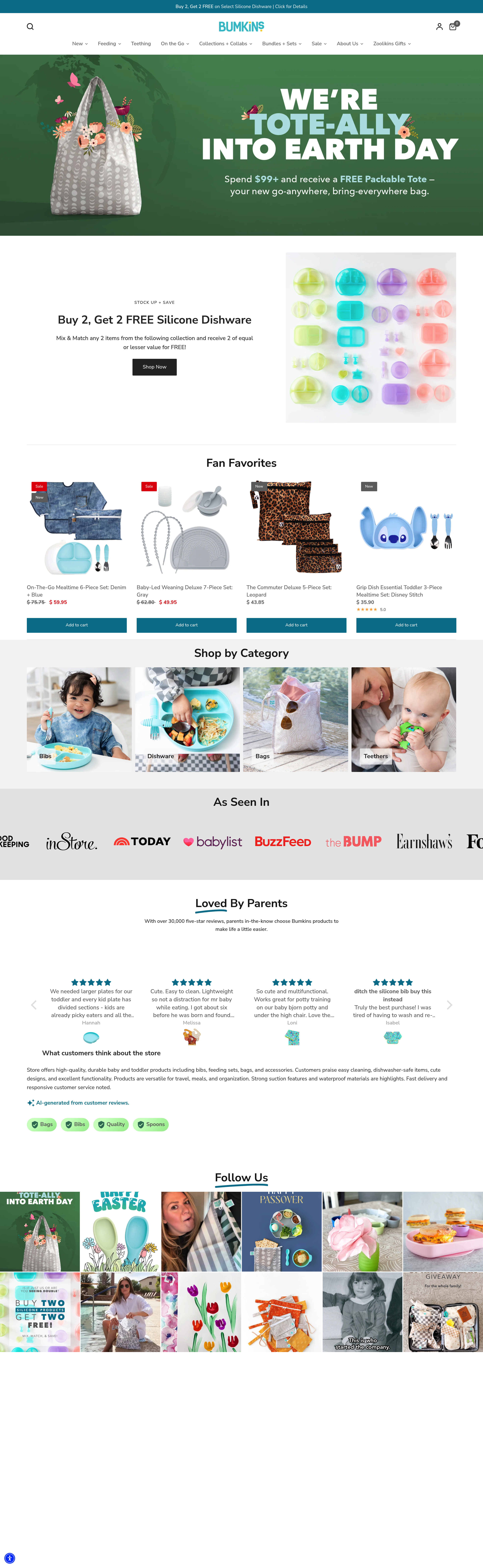Bumkins dtc landing page screenshot