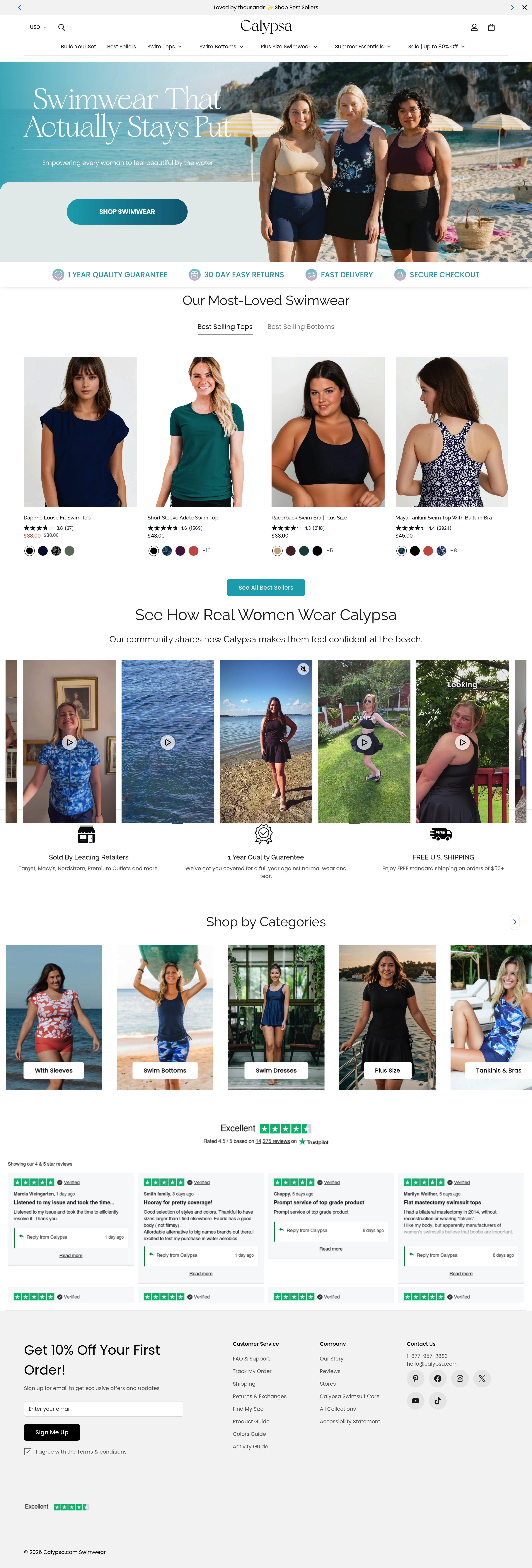 Calypsa dtc landing page screenshot