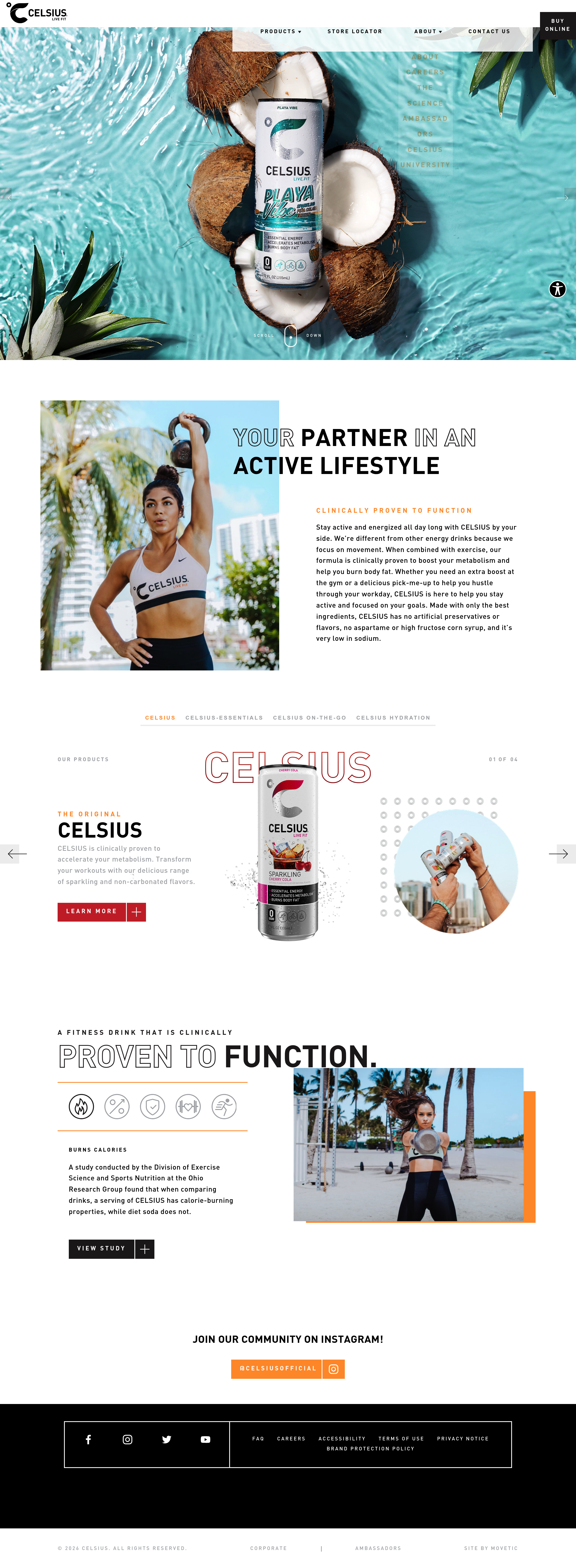 Celsius dtc landing page screenshot