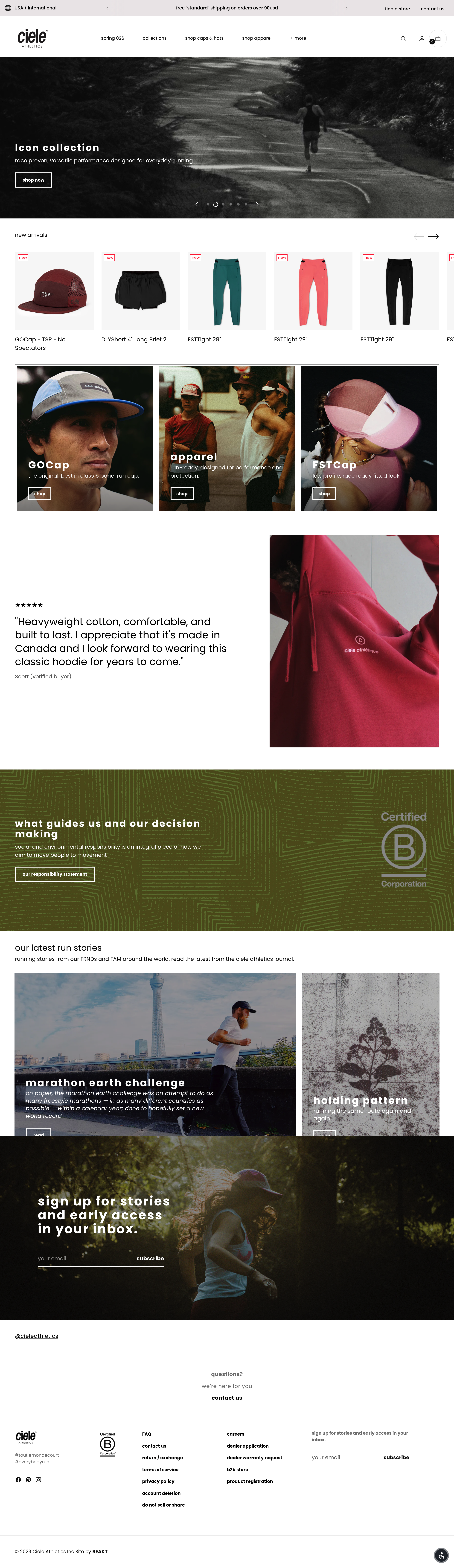 Ciele dtc landing page screenshot