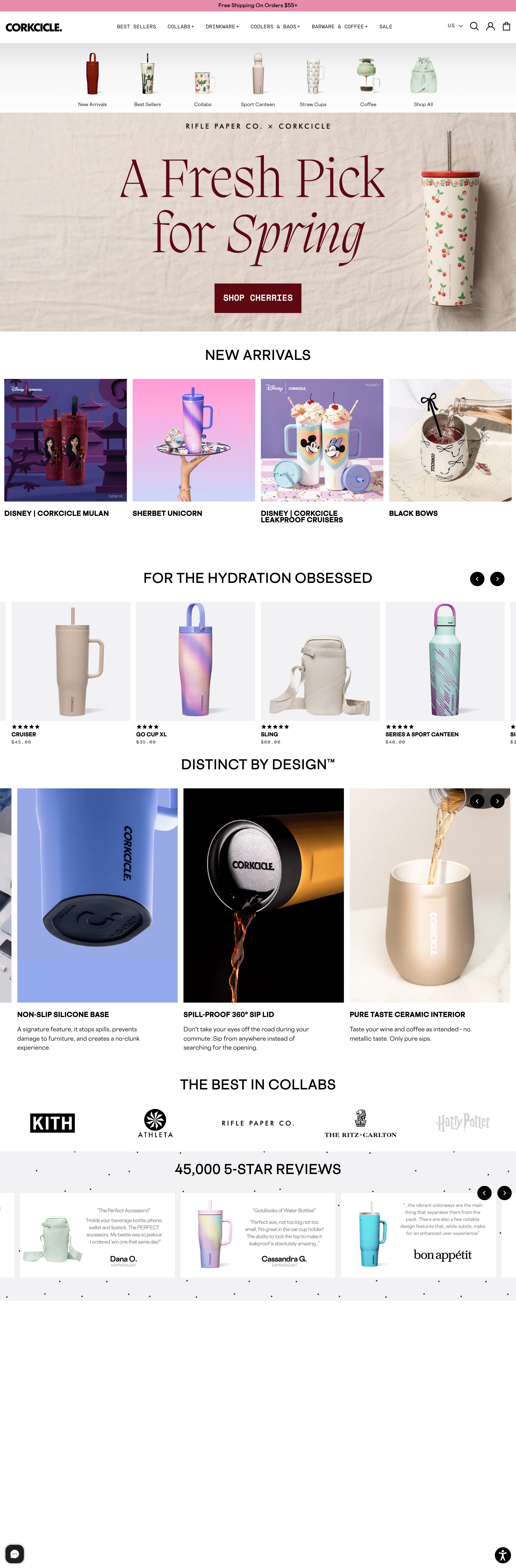 Corkcicle dtc landing page screenshot