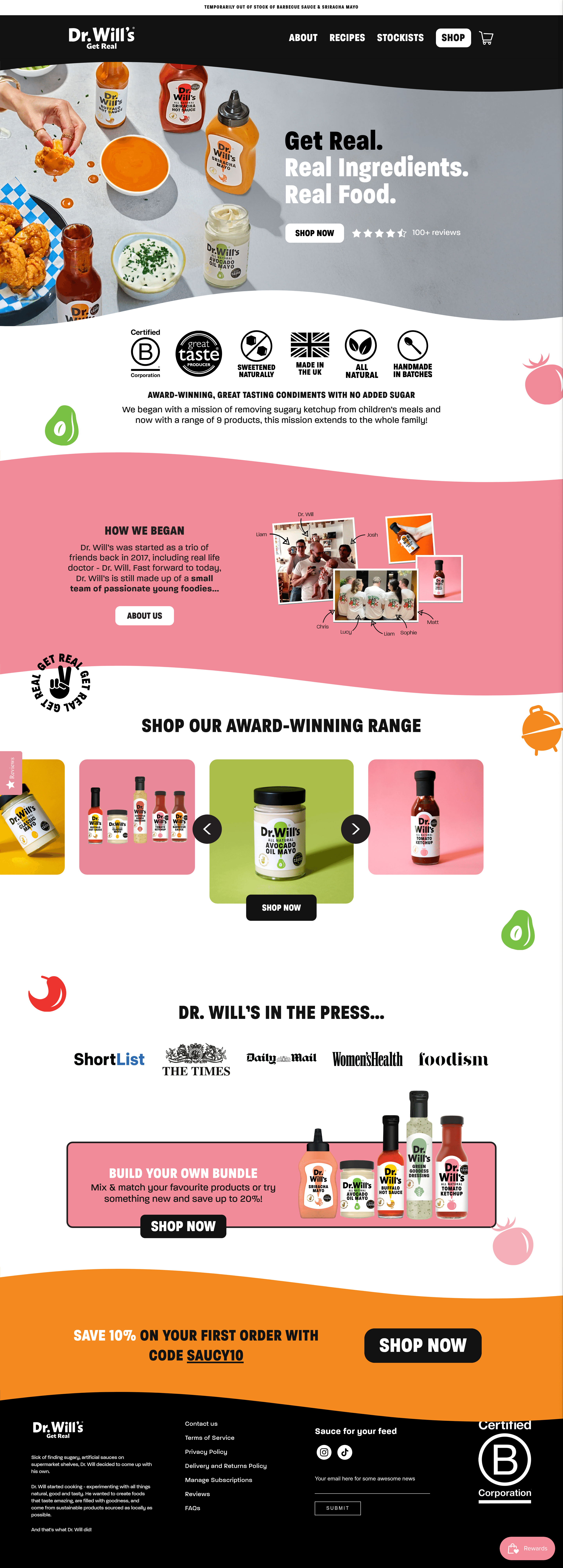 Dr Wills dtc landing page screenshot