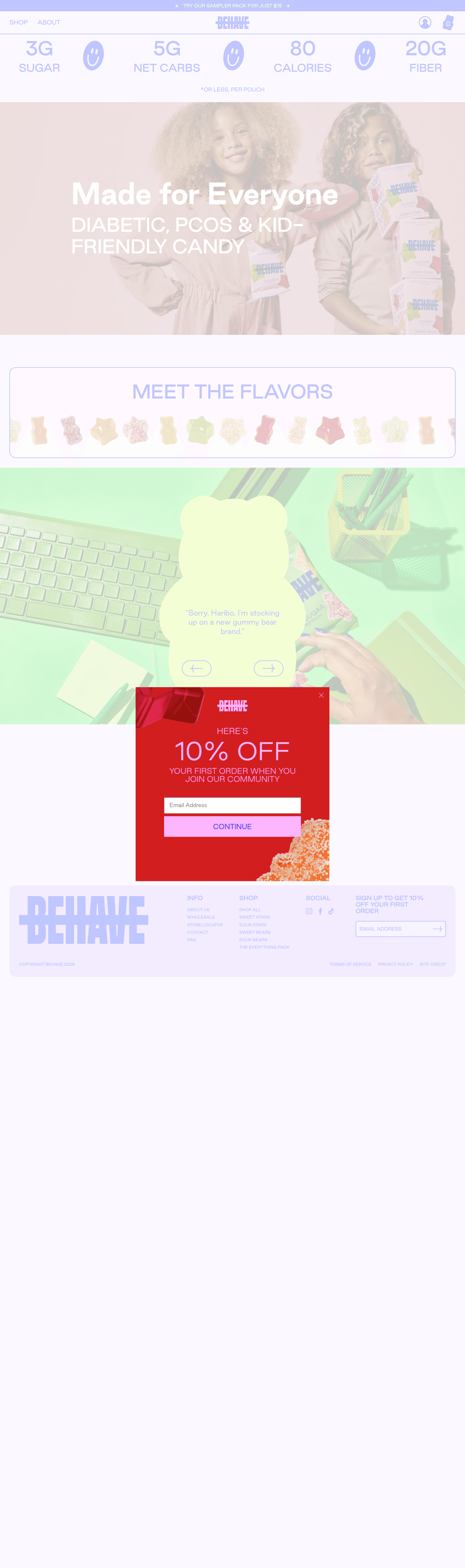 Eatbehave dtc landing page screenshot