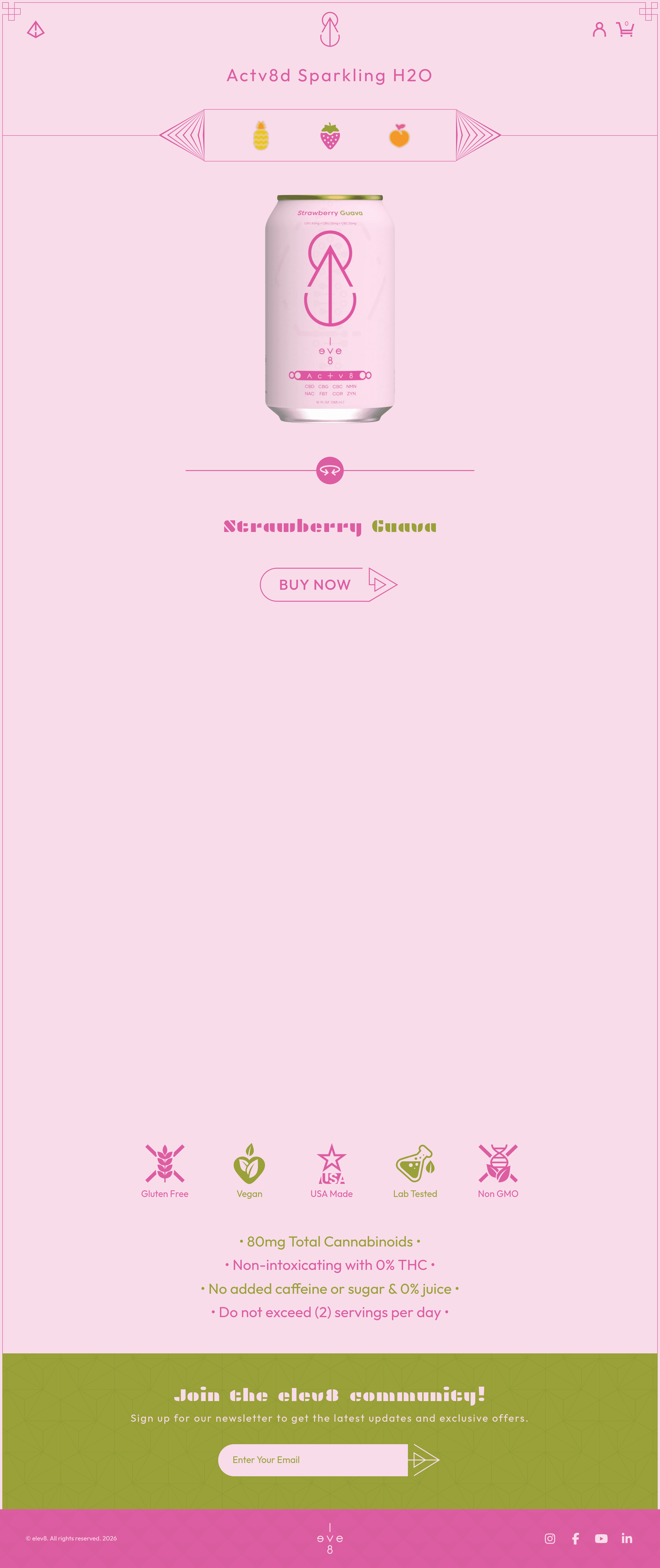 Elev8 H2O dtc landing page screenshot