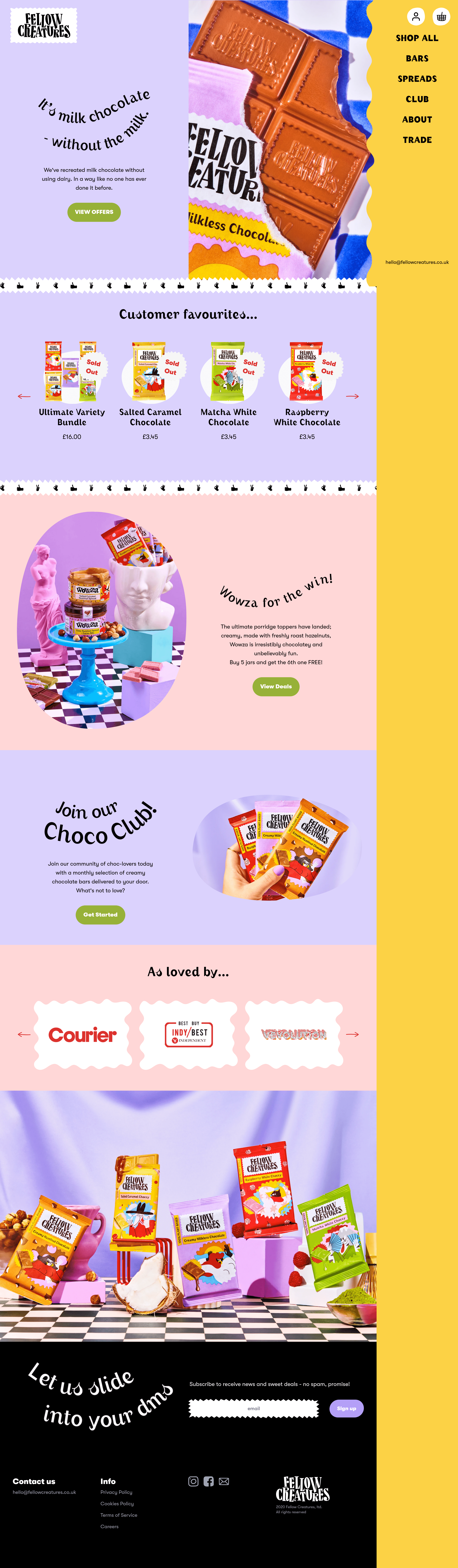 Fellowcreatures dtc landing page screenshot