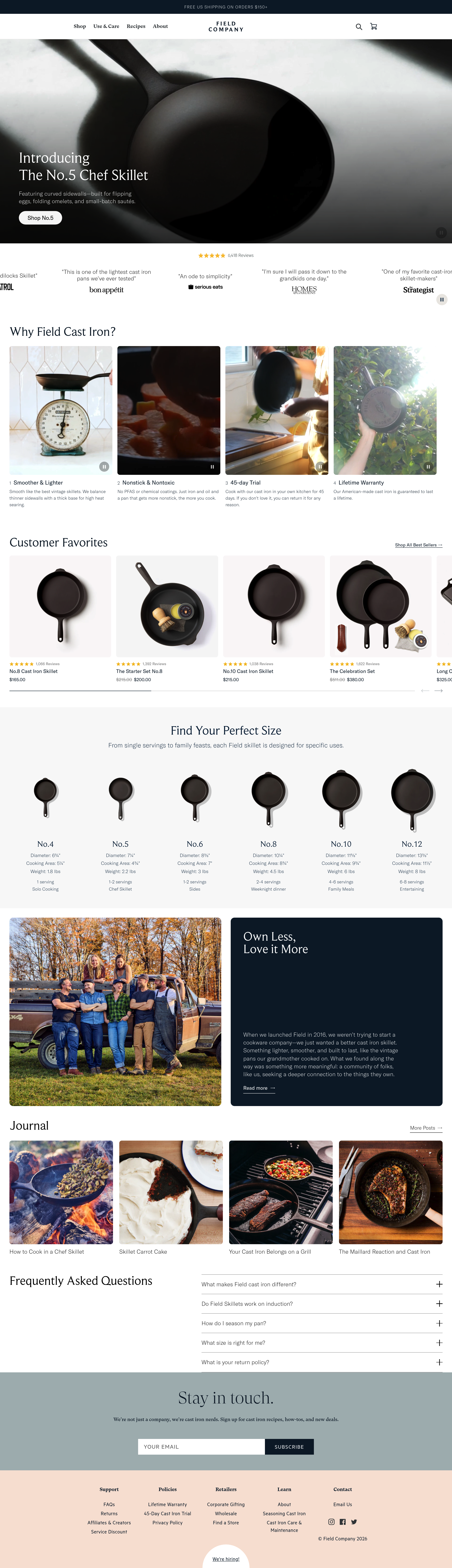 Fieldcompany dtc landing page screenshot