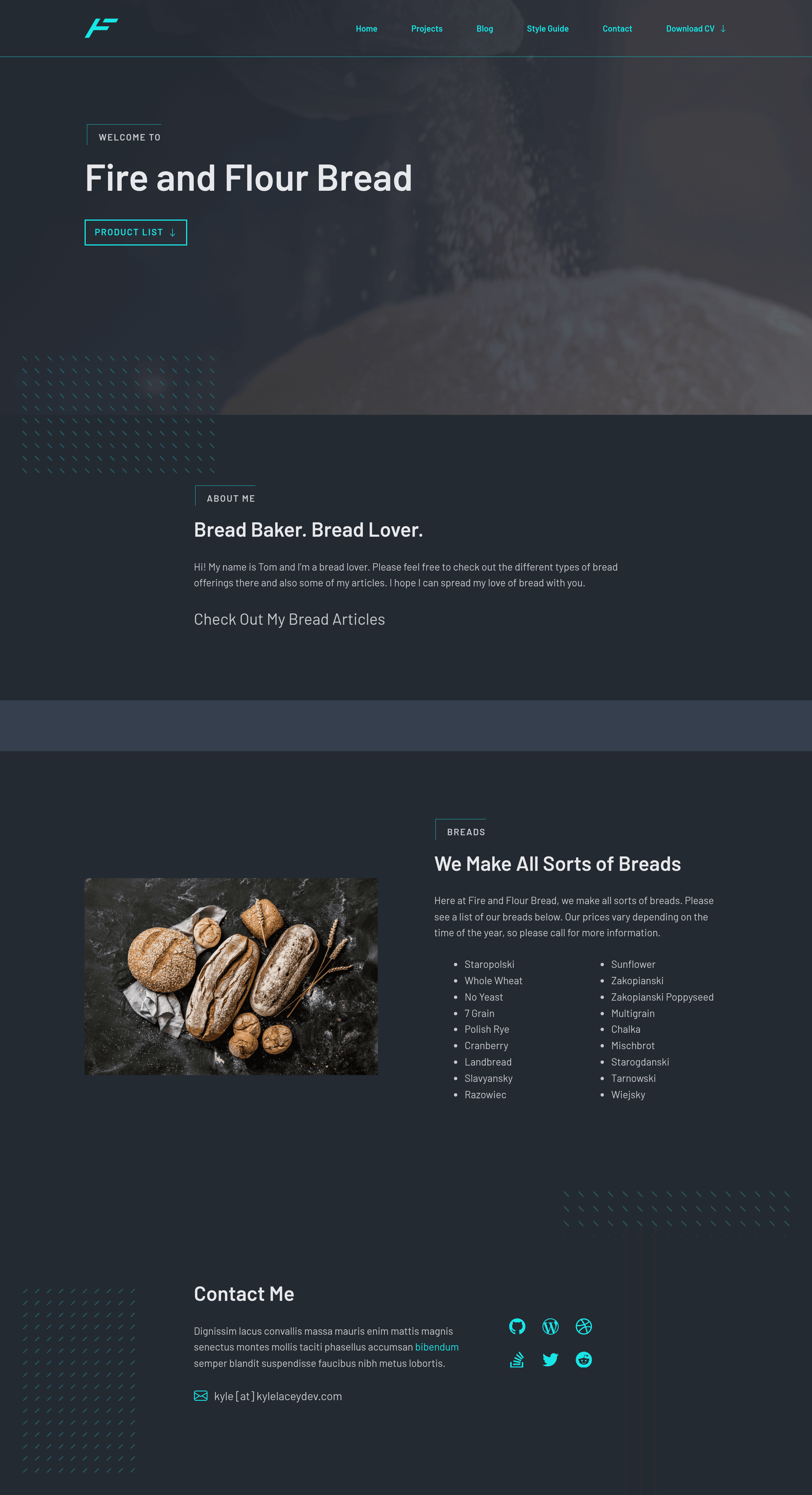Fireandflourbread dtc landing page screenshot