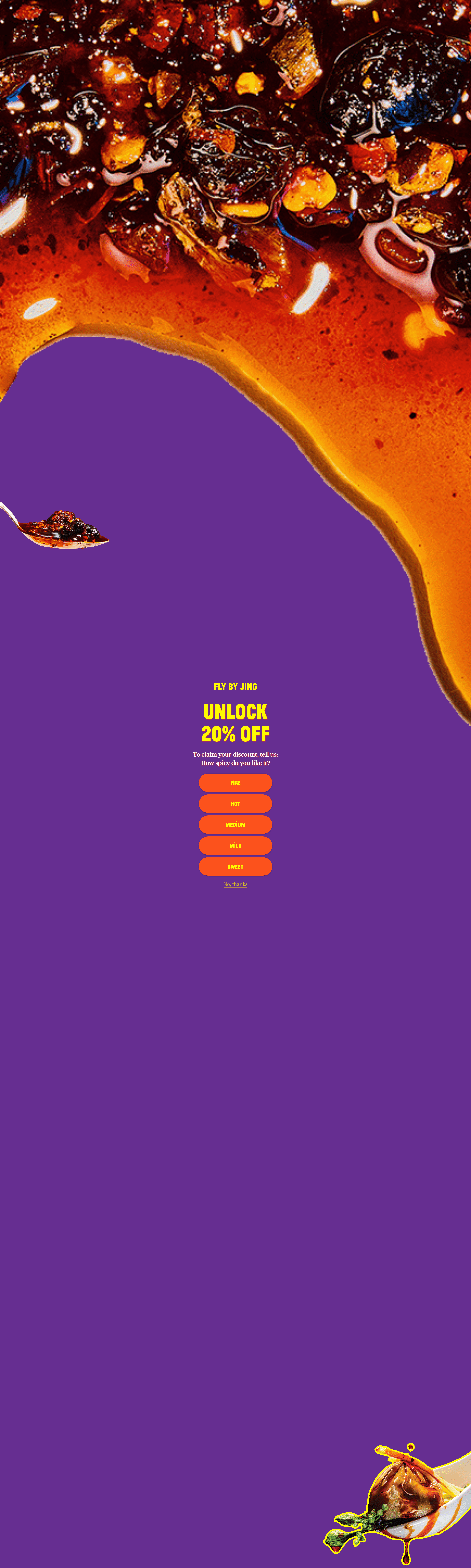 Fly By Jing dtc landing page screenshot