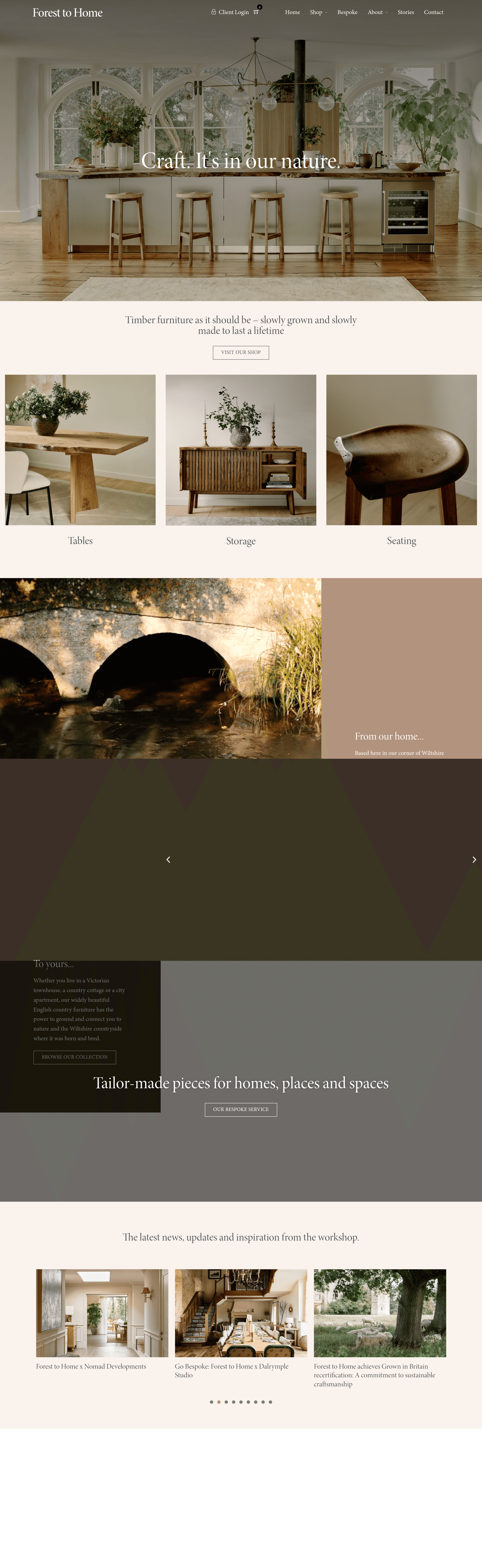 Forest to Home dtc landing page screenshot
