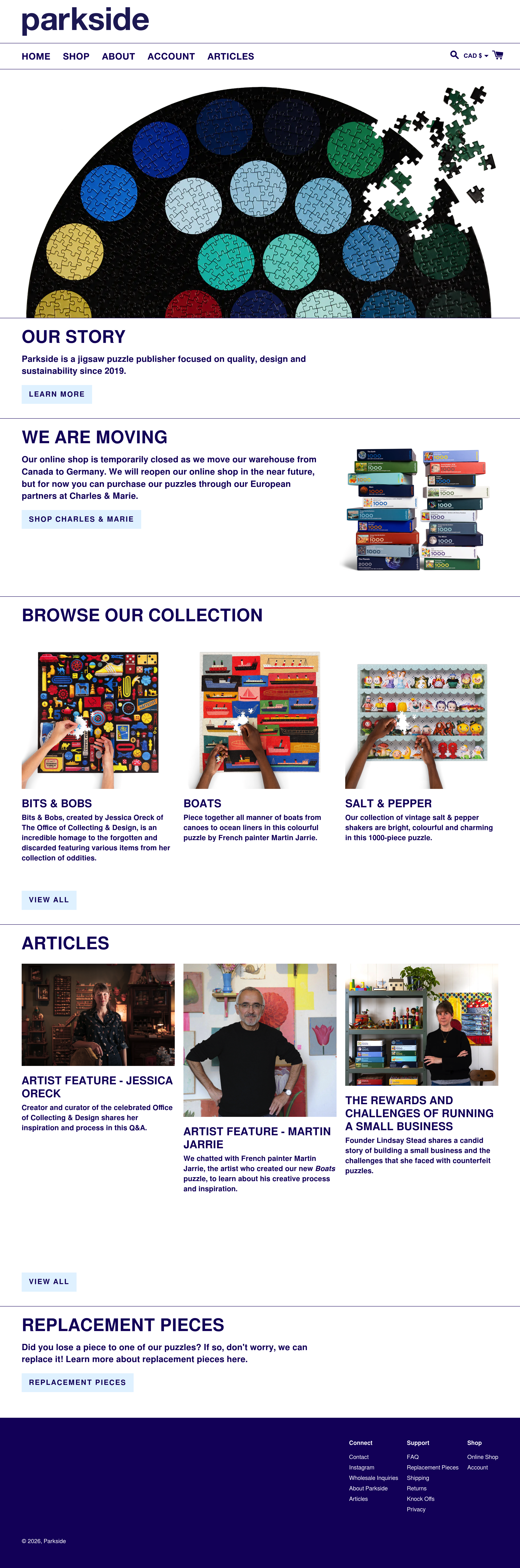 Four Point Puzzles dtc landing page screenshot