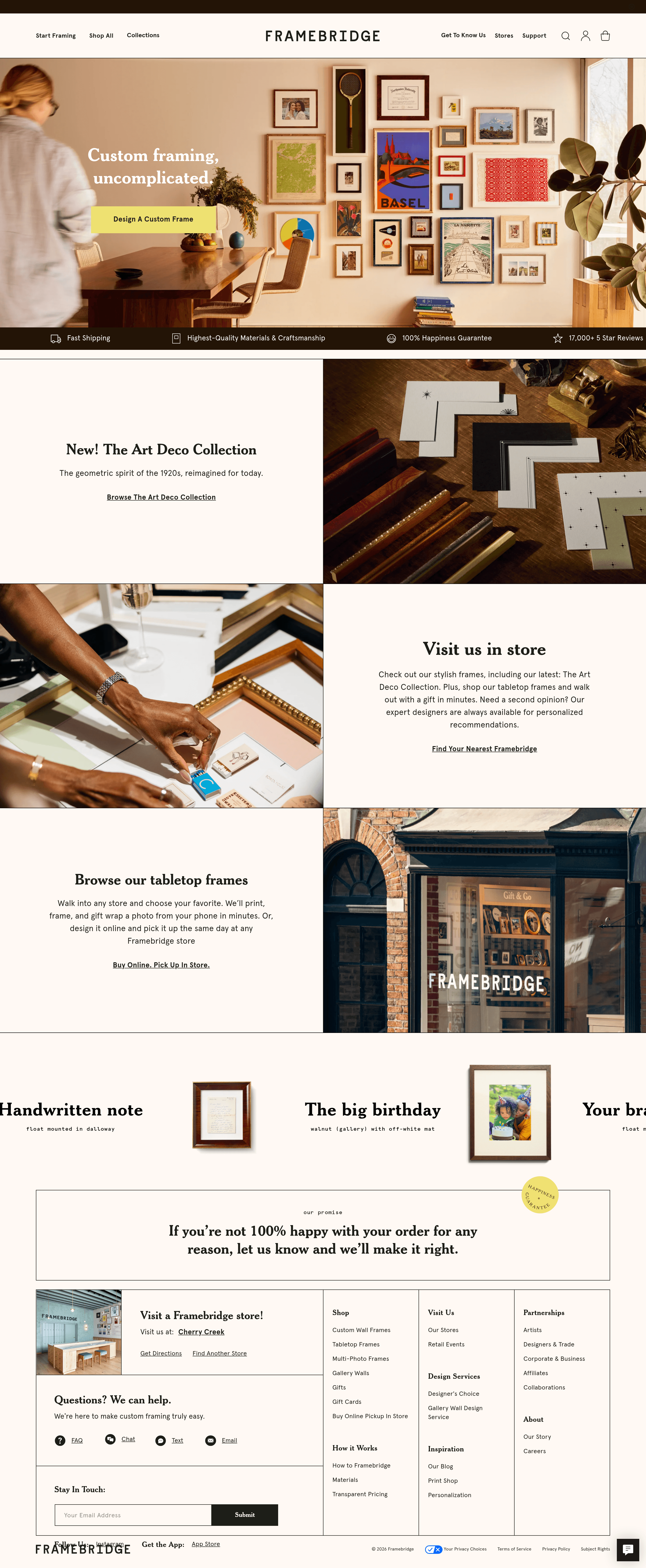 Framebridge dtc landing page screenshot