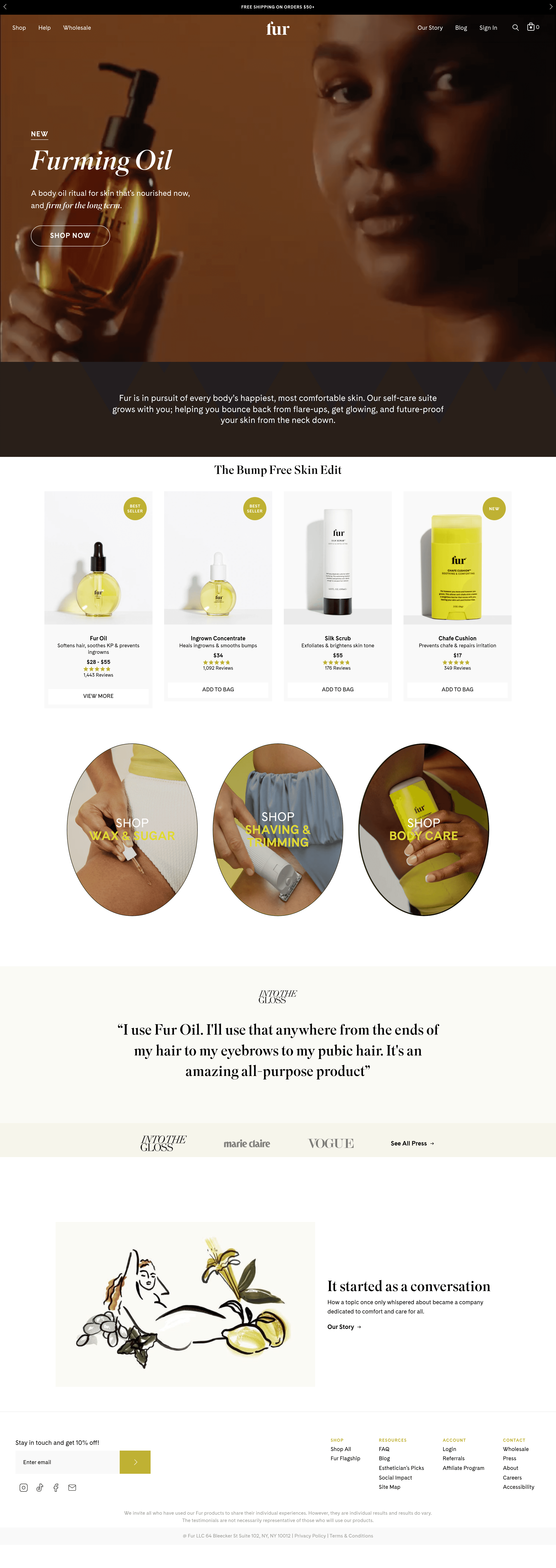 Furyou dtc landing page screenshot