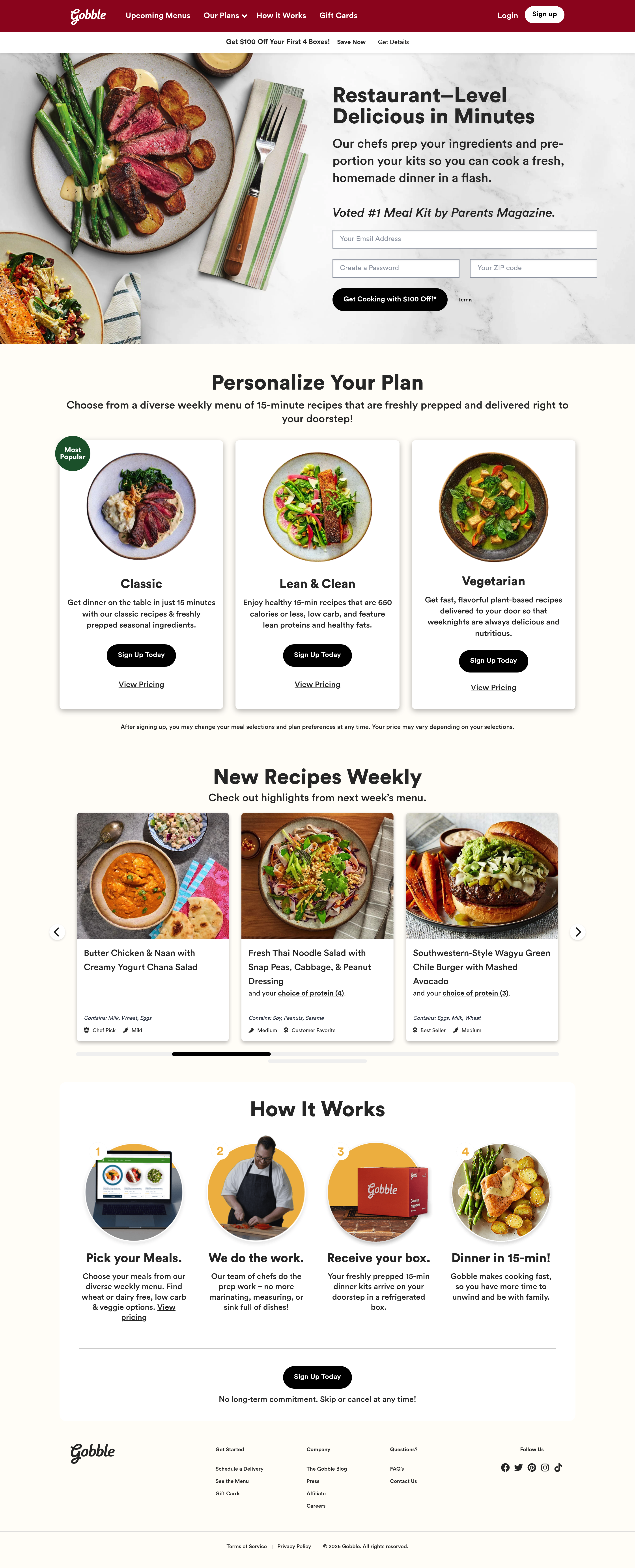 Gobble dtc landing page screenshot