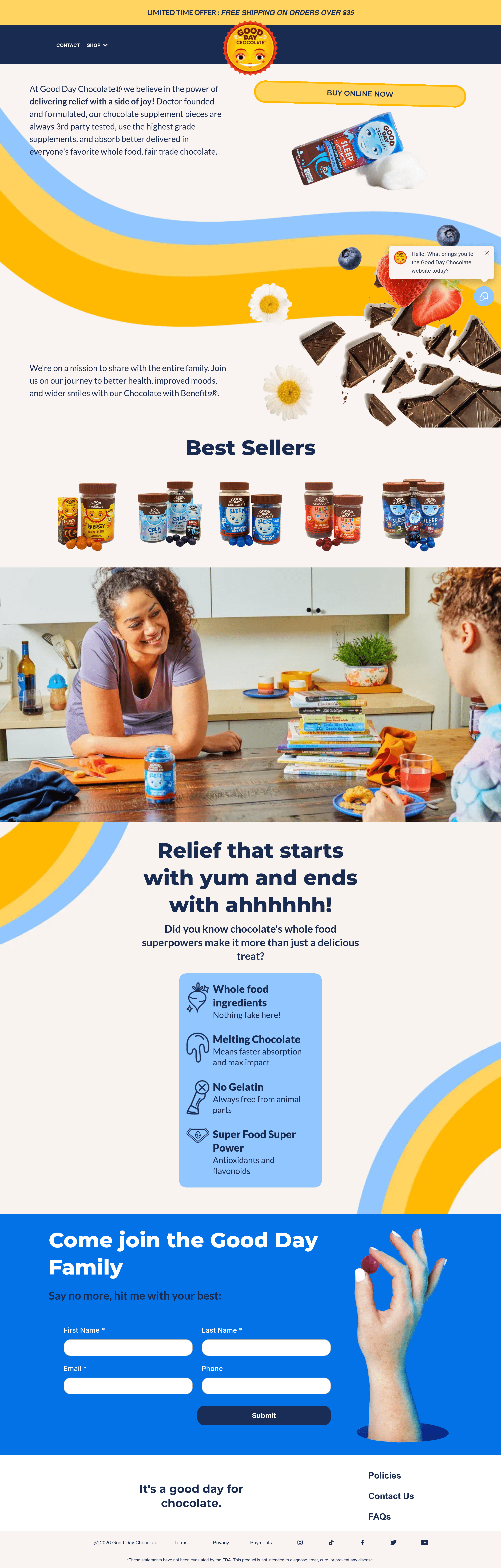 Gooddaychocolate dtc landing page screenshot