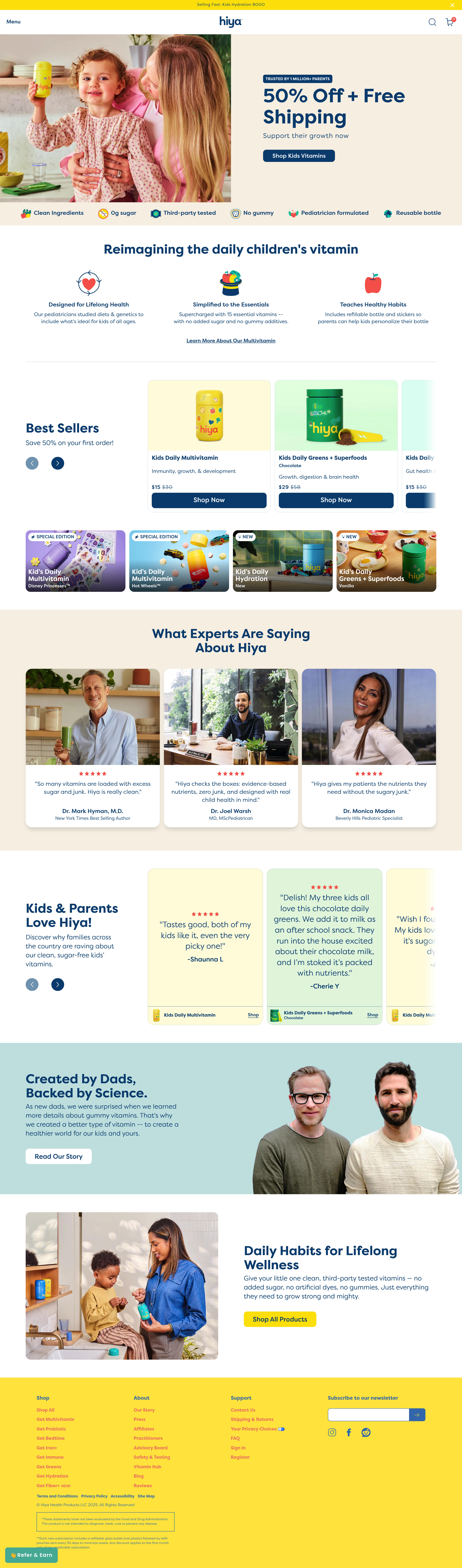 Hiyahealth dtc landing page screenshot