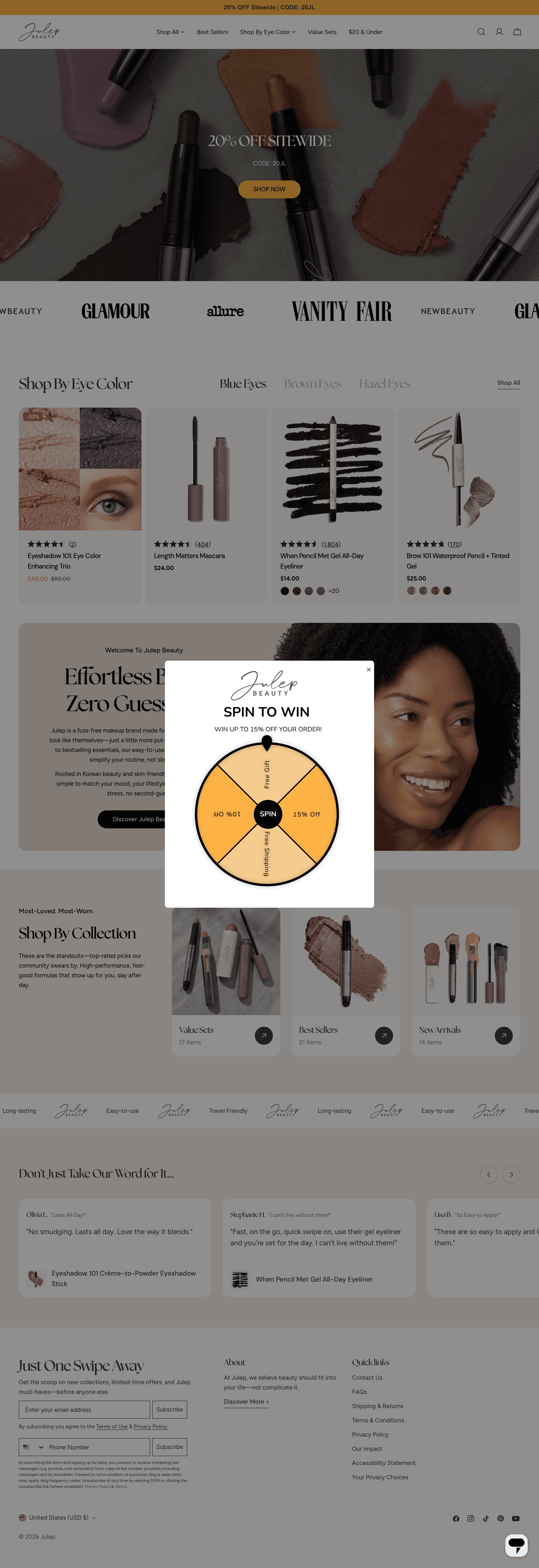 Julep dtc landing page screenshot