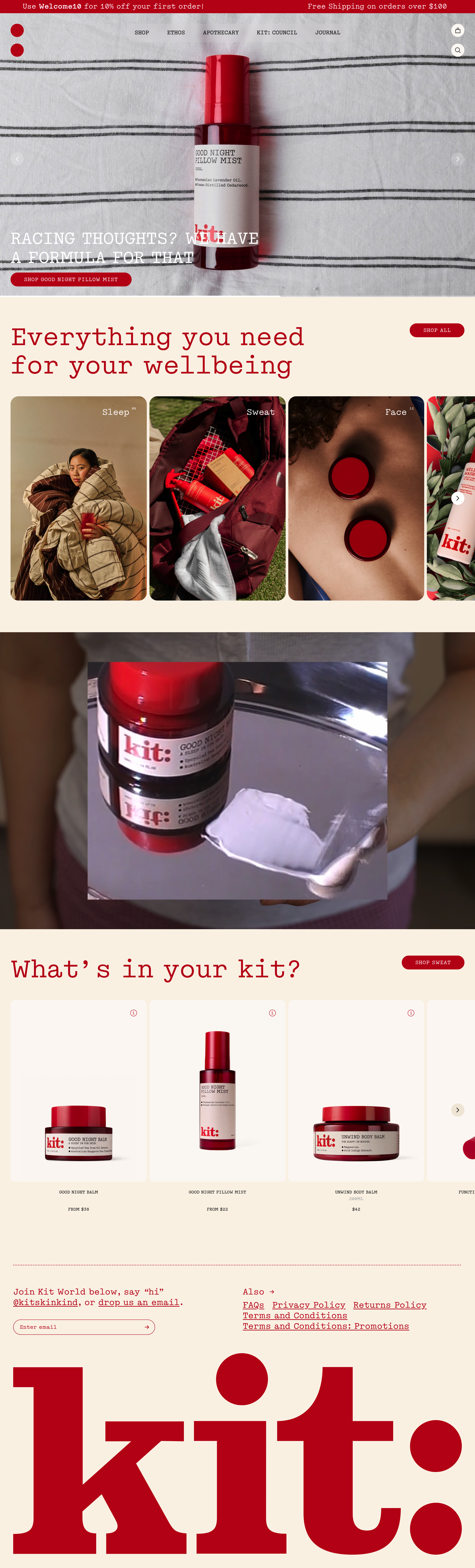 Kit Skinkind dtc landing page screenshot