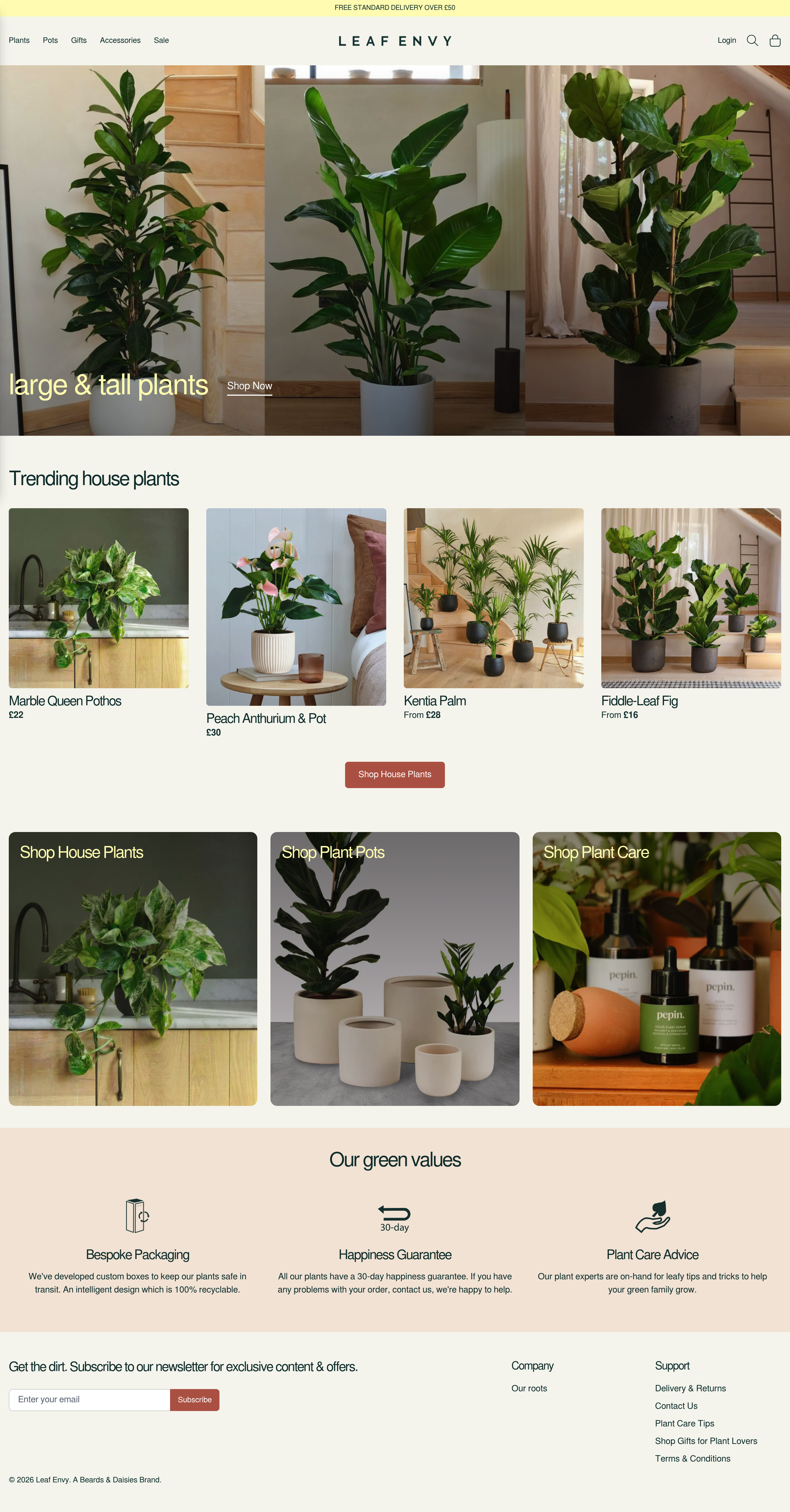 Leafenvy dtc landing page screenshot