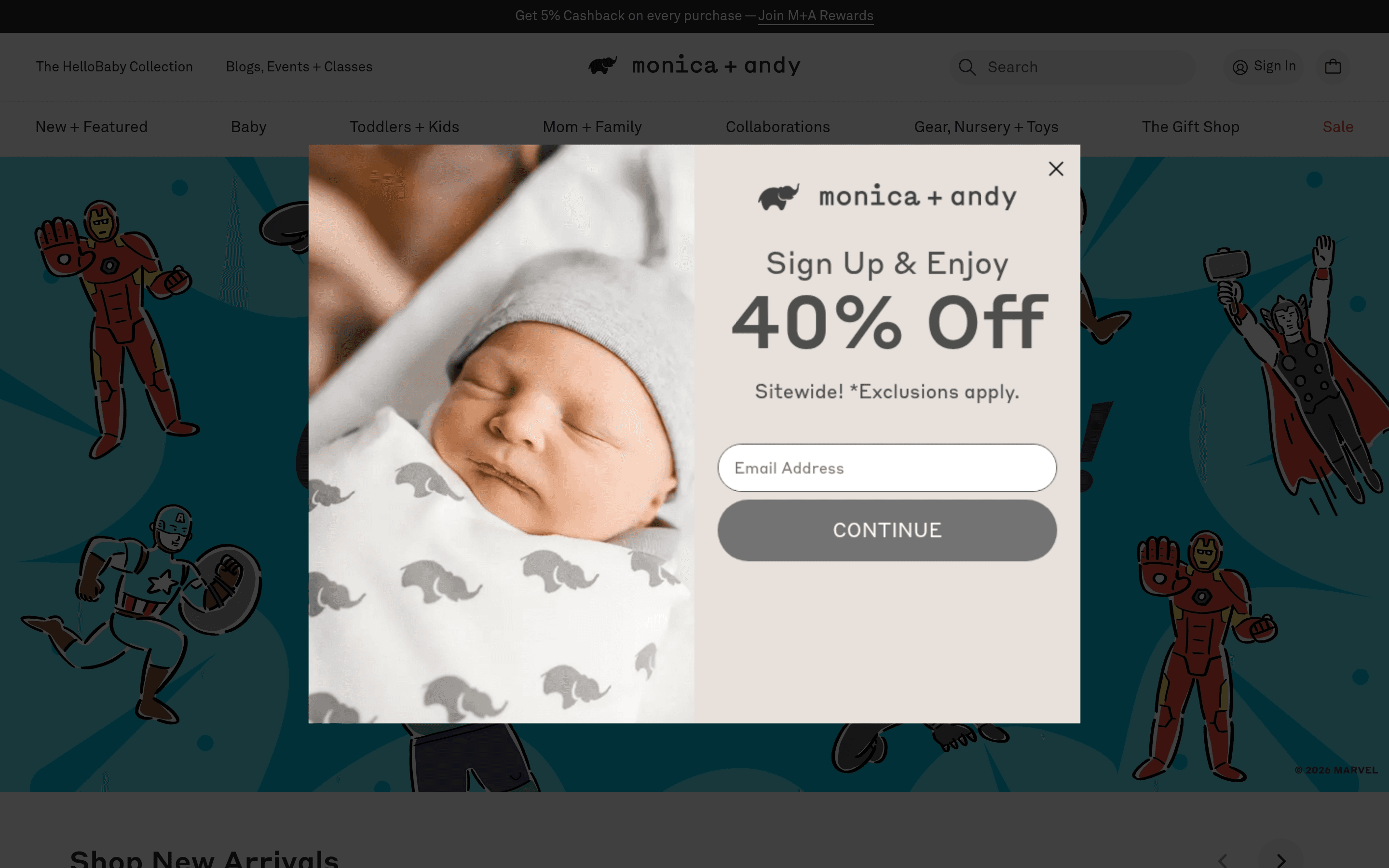 Monica + Andy dtc landing page screenshot