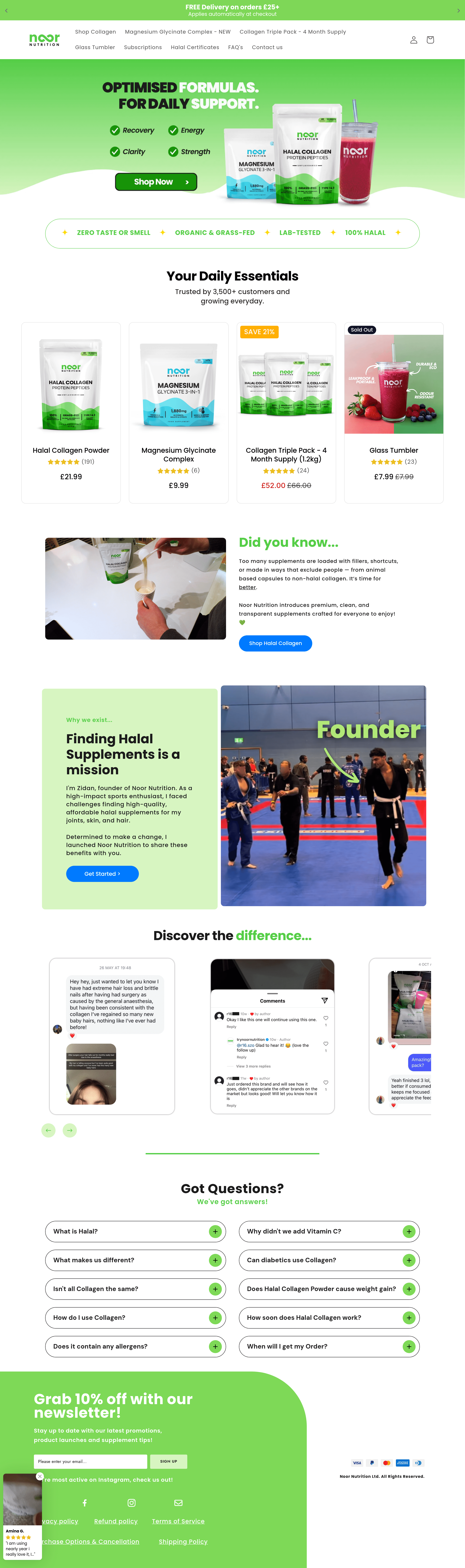 Noornutrition dtc landing page screenshot