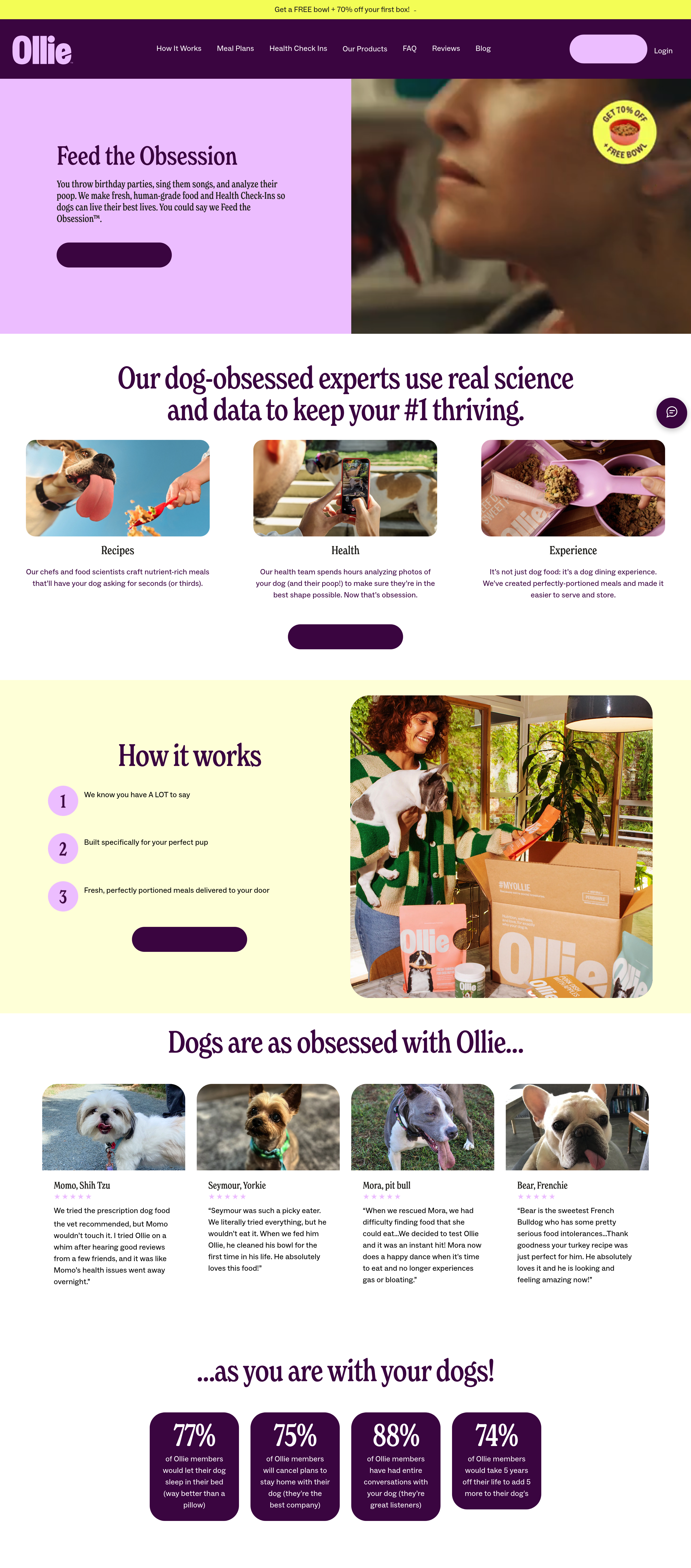 Ollie dtc landing page screenshot