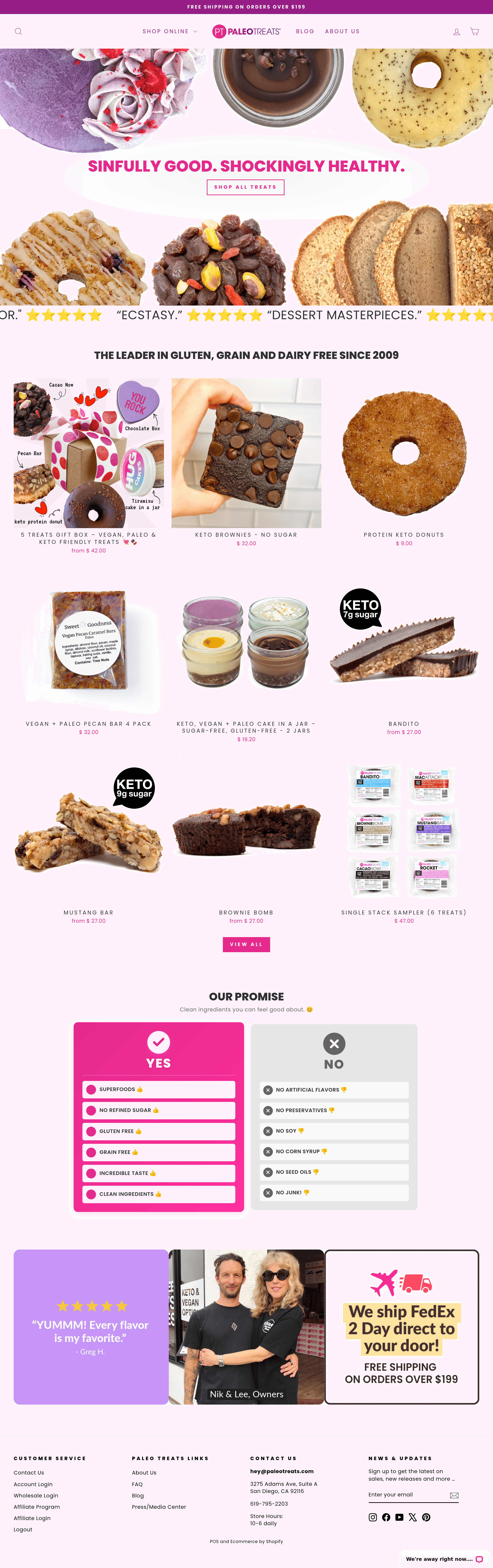Paleotreats dtc landing page screenshot