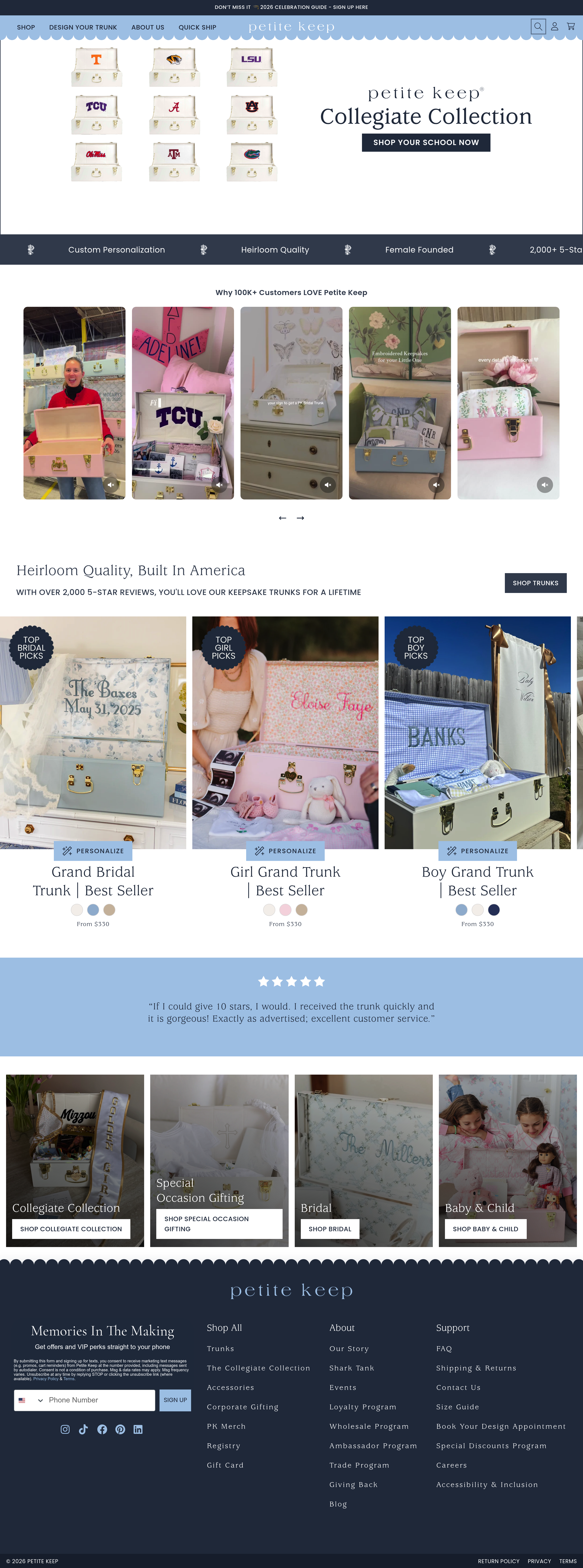 Petitekeep dtc landing page screenshot