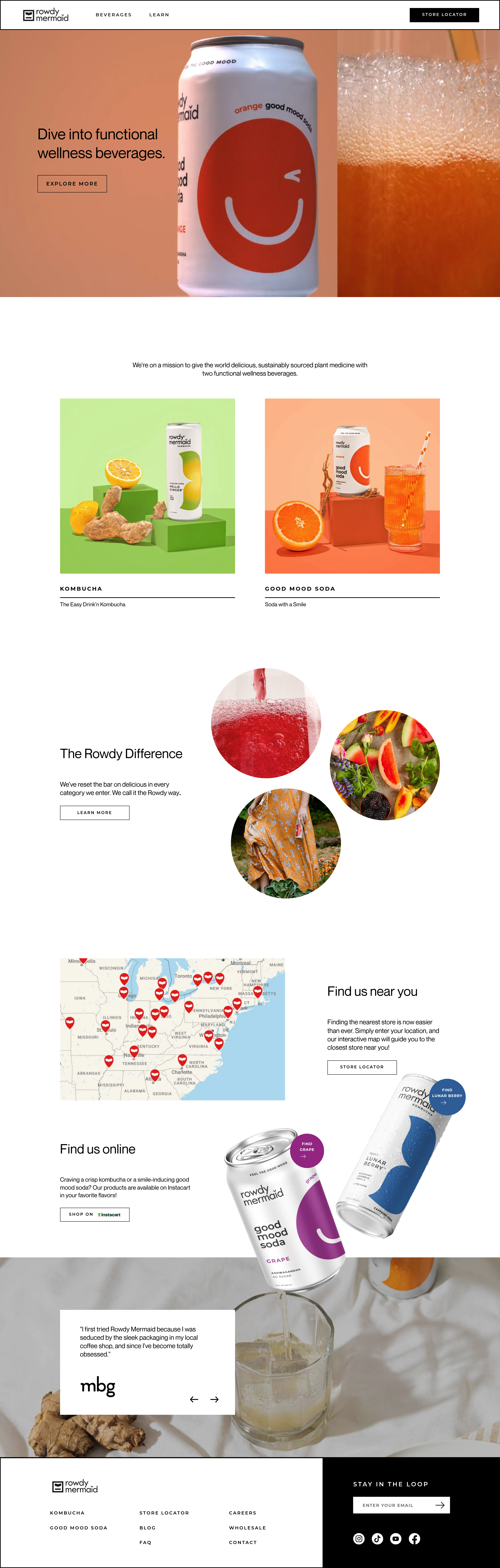 Rowdymermaid dtc landing page screenshot