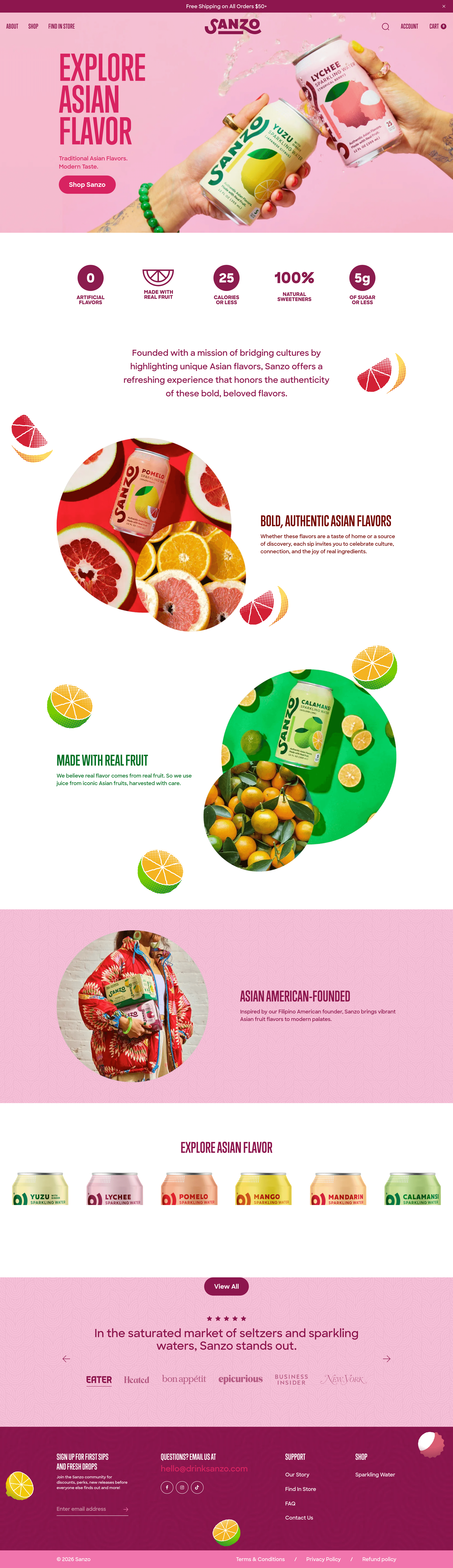 Sanzo dtc landing page screenshot