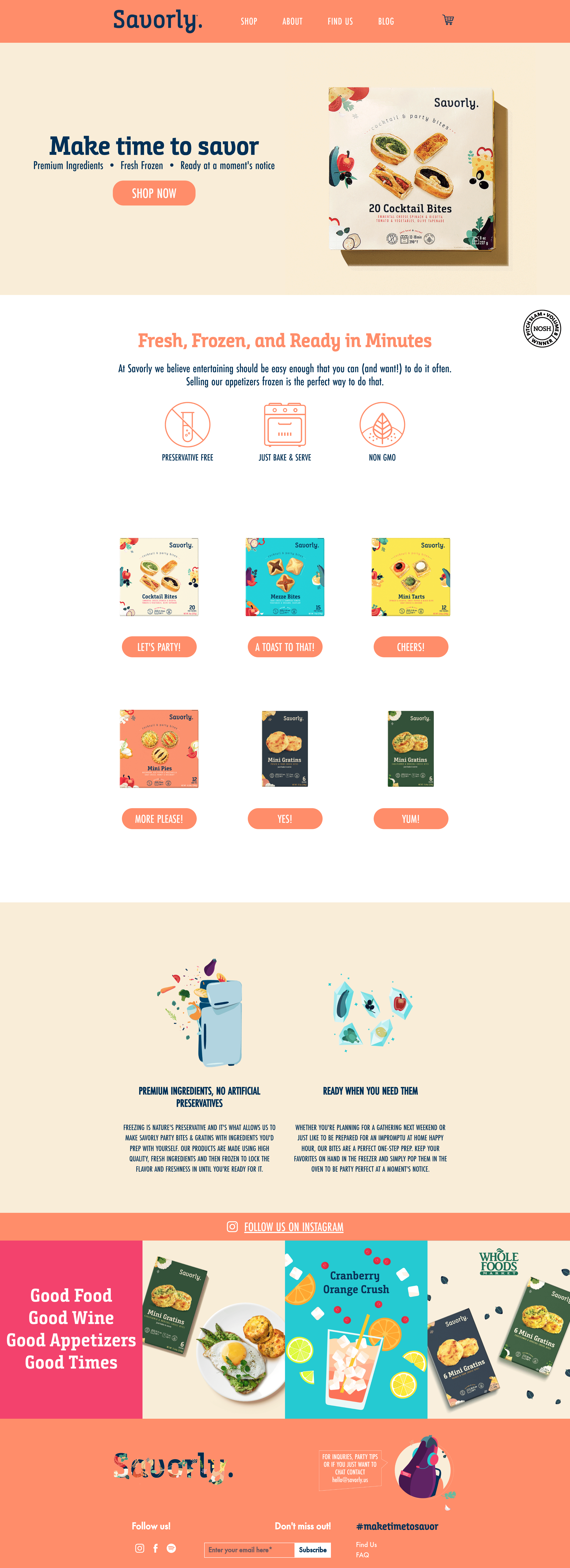 Savorly dtc landing page screenshot