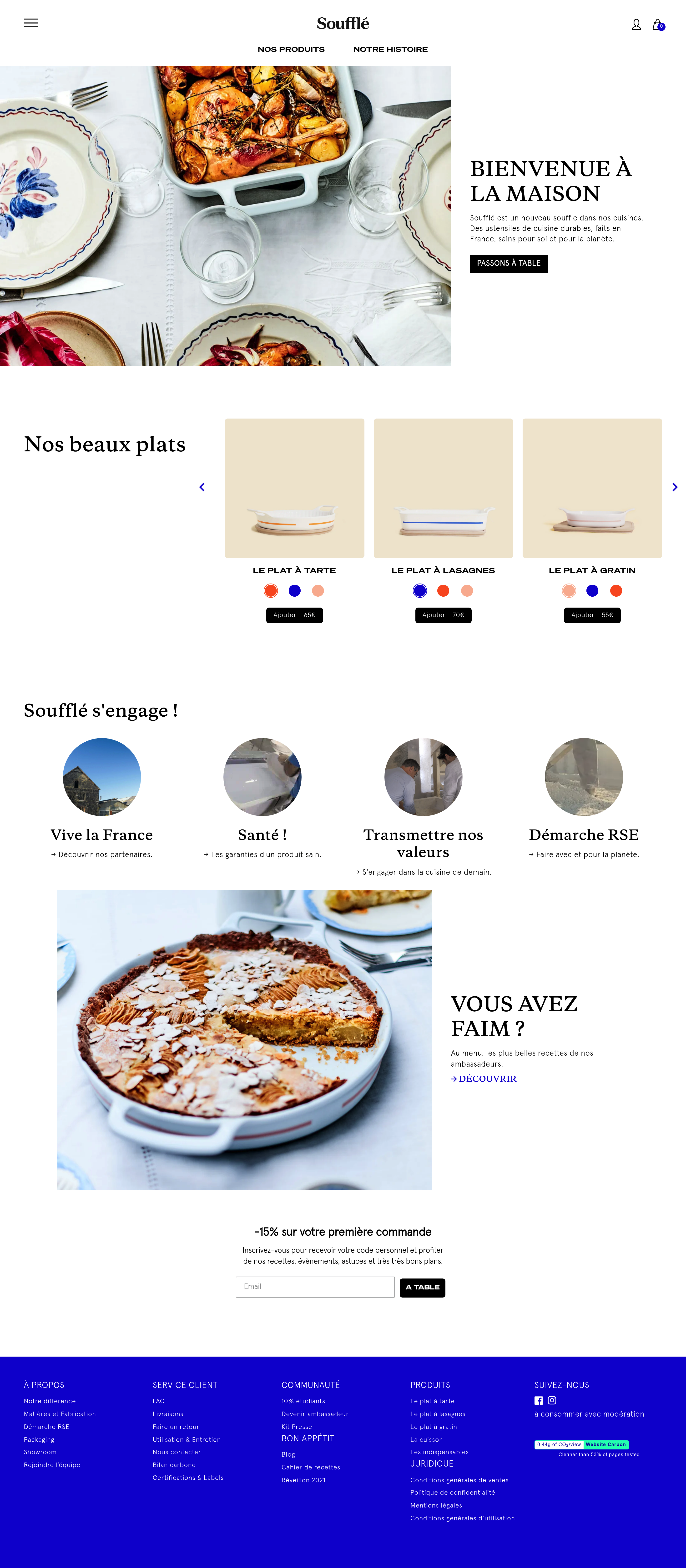 Soufflekitchen dtc landing page screenshot