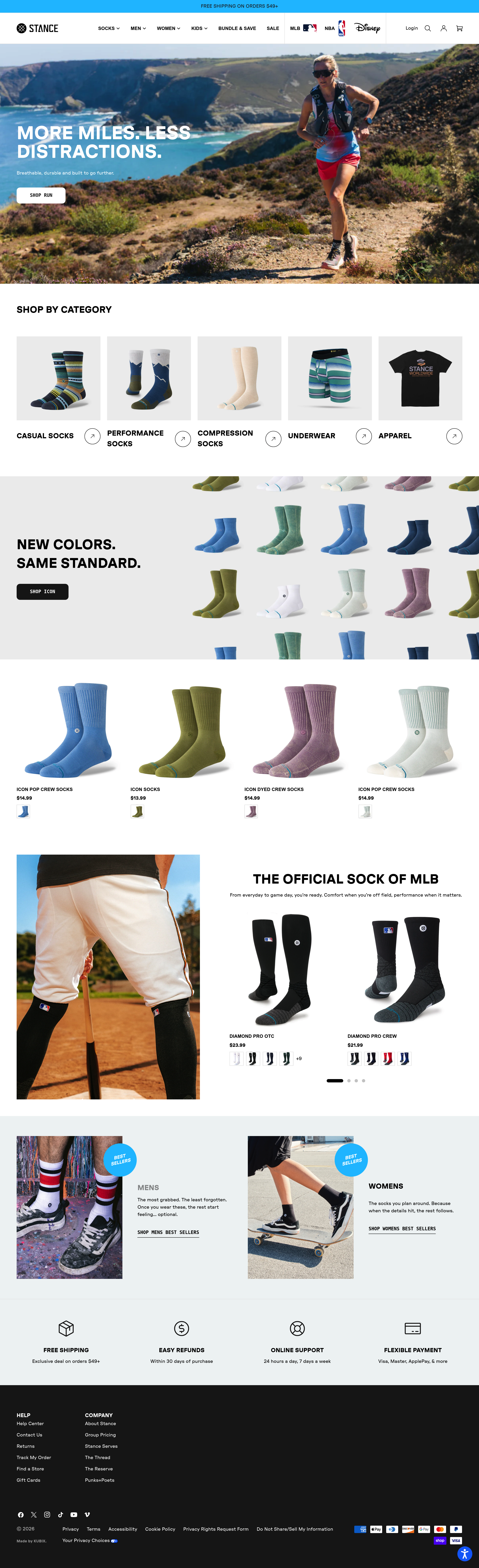 Stance dtc landing page screenshot