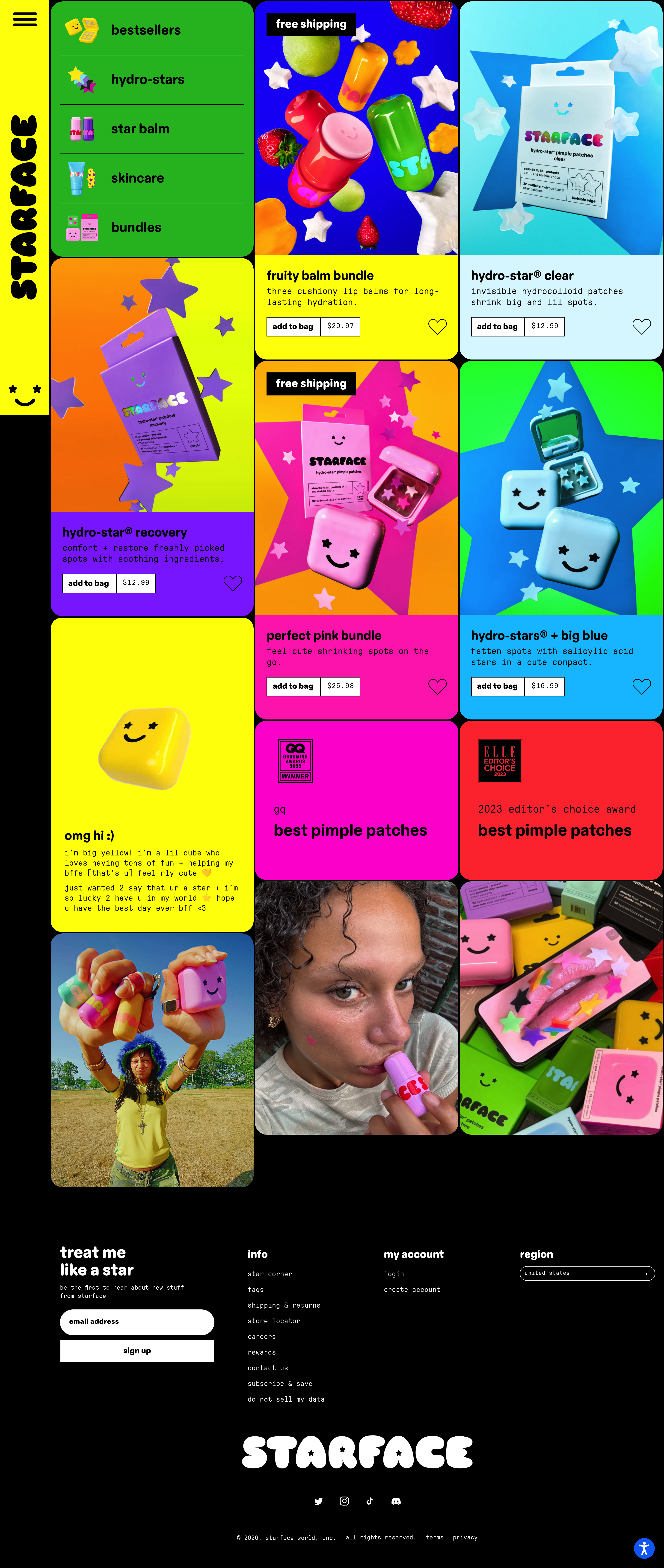Starface dtc landing page screenshot