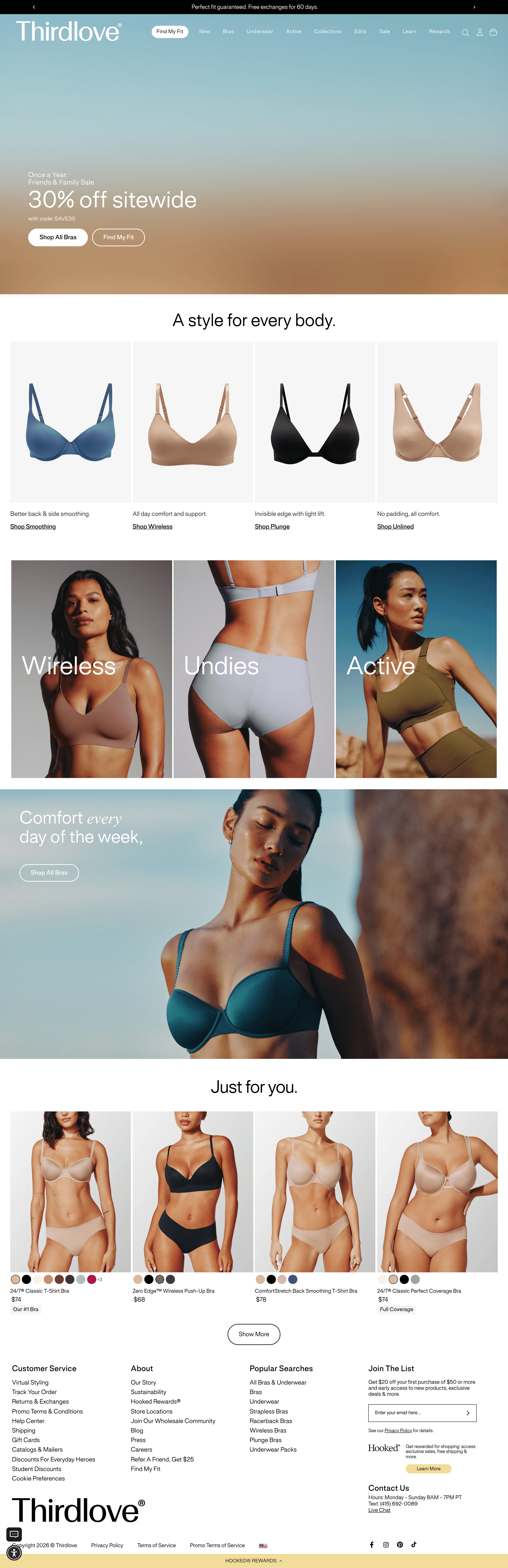 Thirdlove dtc landing page screenshot