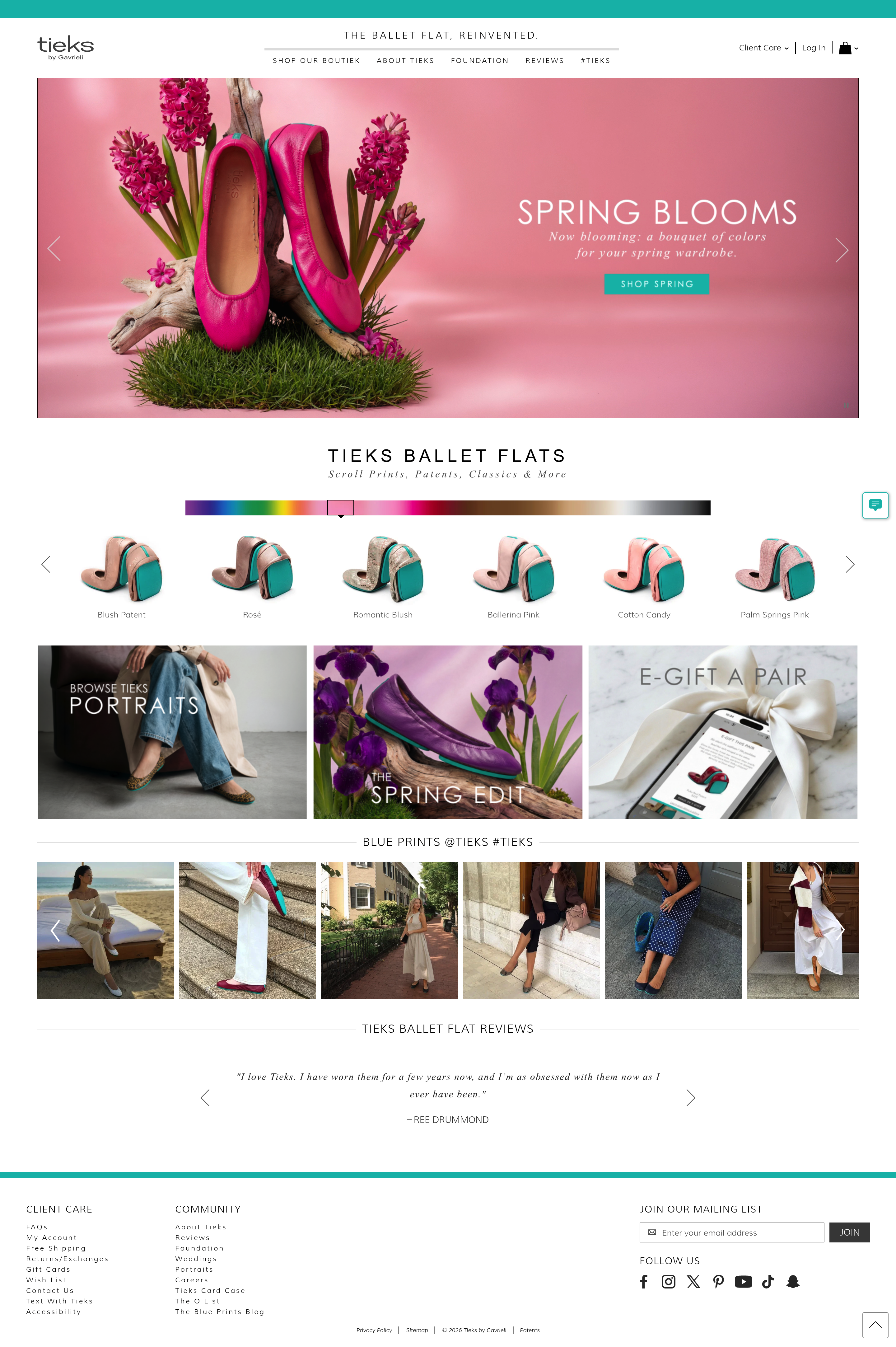 Tieks dtc landing page screenshot