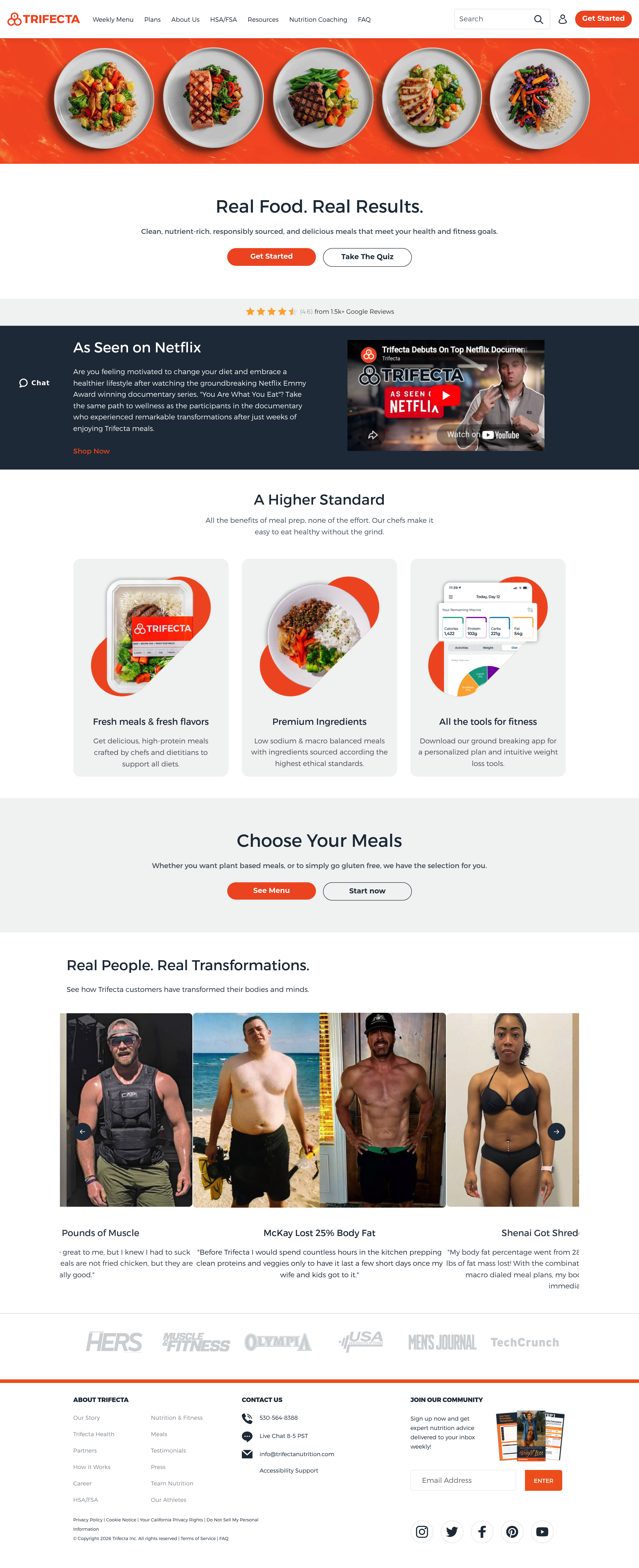 Trifectanutrition dtc landing page screenshot